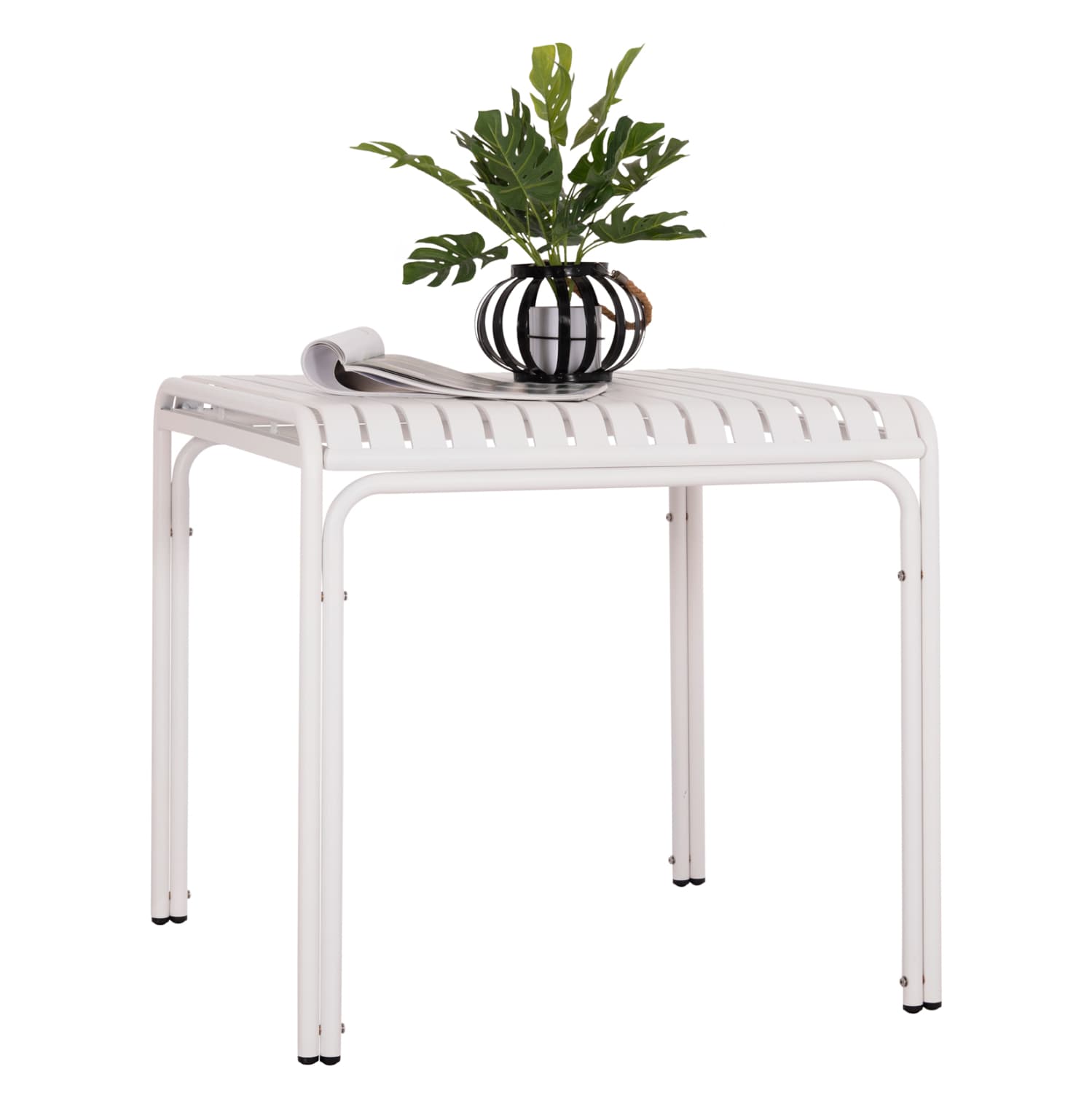 OUTDOOR SQUARE ALUMINUM TABLE RACHEL WHITE COLOR 80x80x75Hcm.