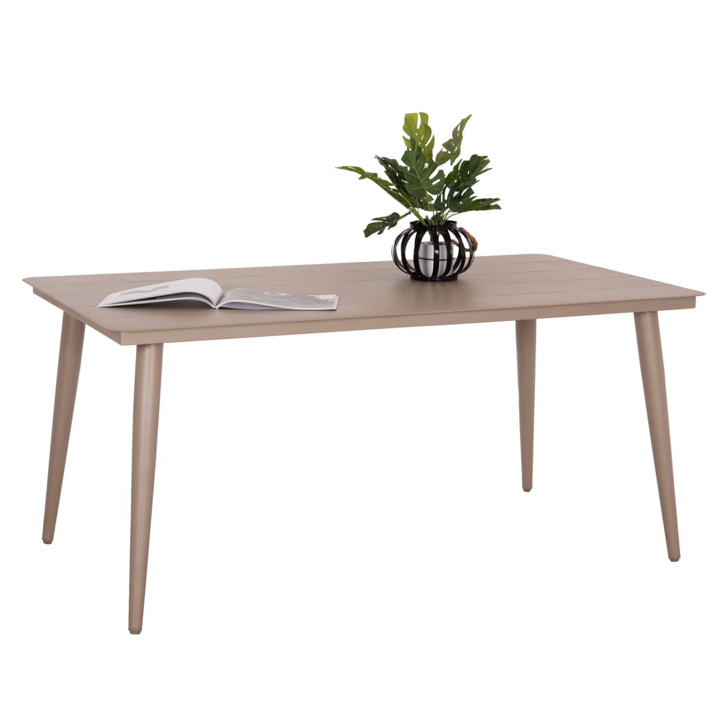 ALUMINUM DINING TABLE RECTANGULAR HIGER CAPPUCCINO 160x90x78Hcm.