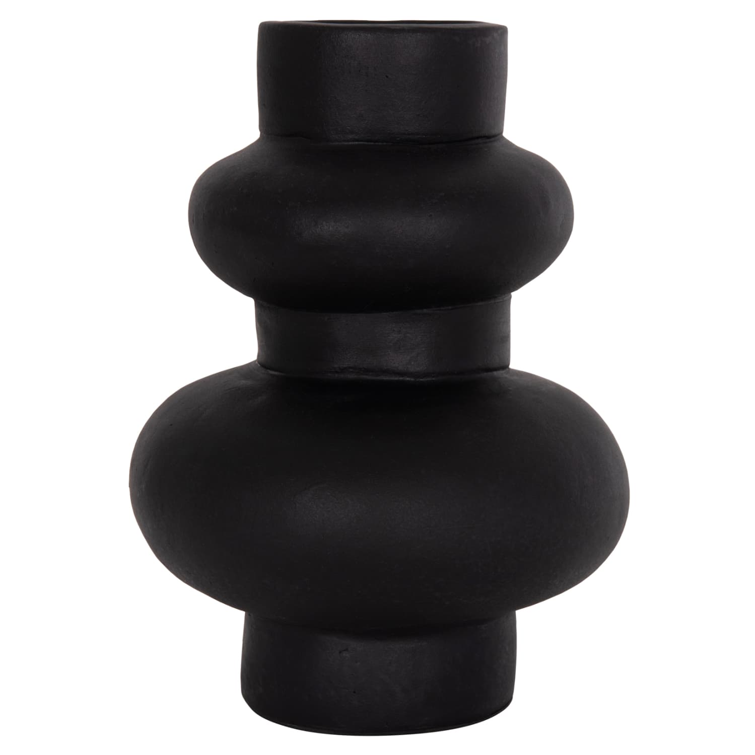 TABLE DECORATIVE VASE LEMA TERRACOTA IN BLACK--Φ22x29Hcm.