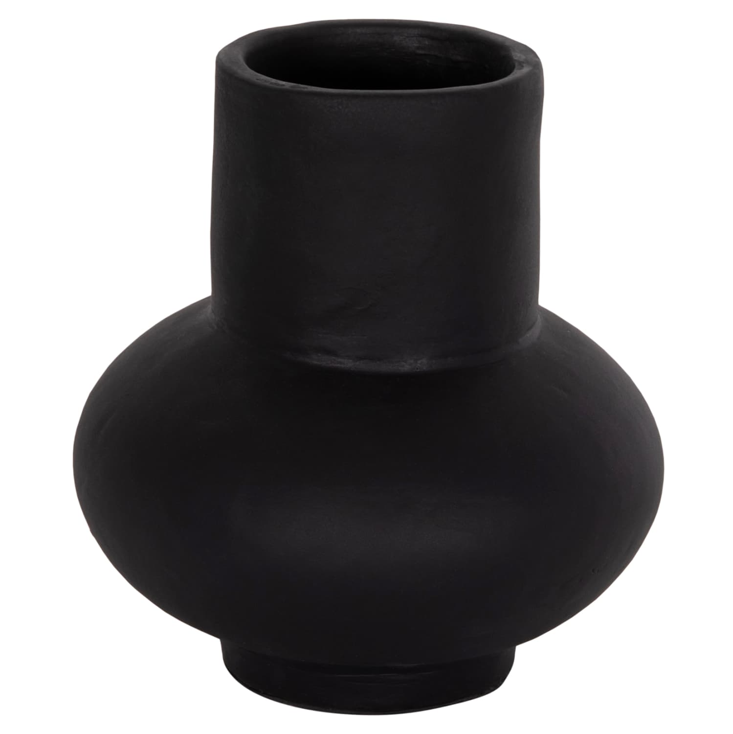 TABLE DECORATIVE VASE LEMA TERRACOTA IN BLACK--Φ22x22Hcm.