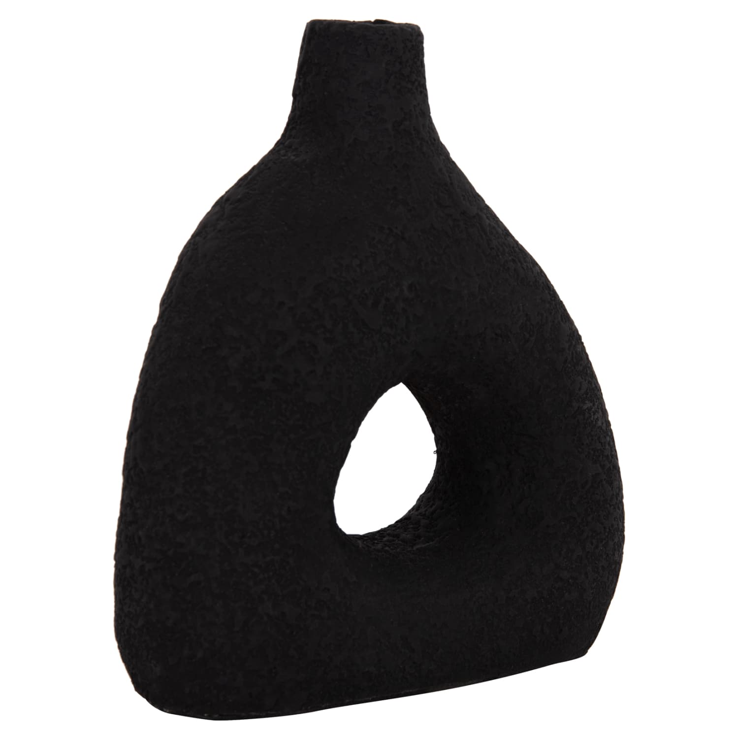 TABLE DECORATIVE VASE DECANT TERRACOTA IN BLACK--17x6.5x20Hcm.