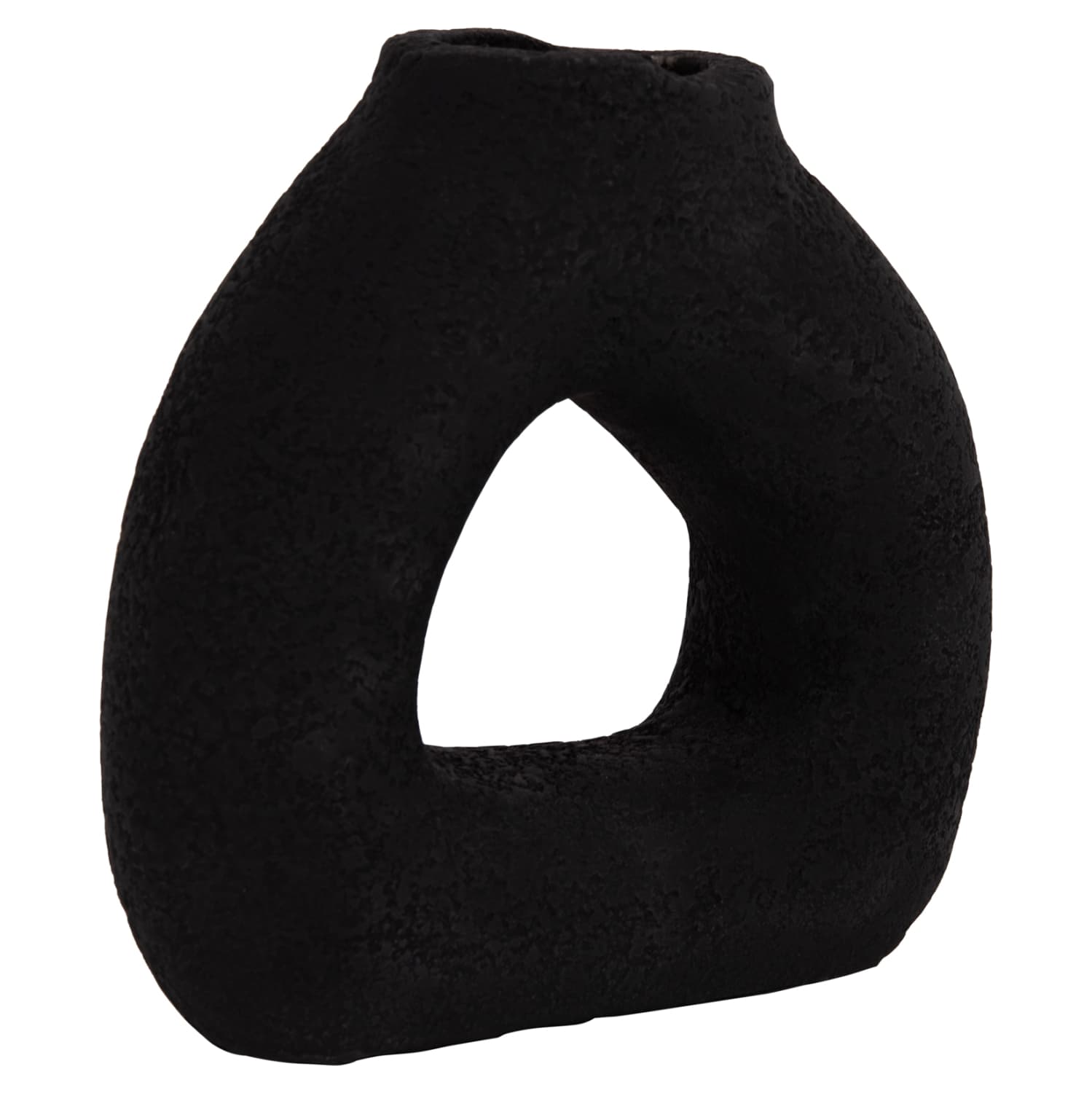 TABLE DECORATIVE VASE DECANT TERRACOTA IN BLACK--17.5x6.5x17Hcm.