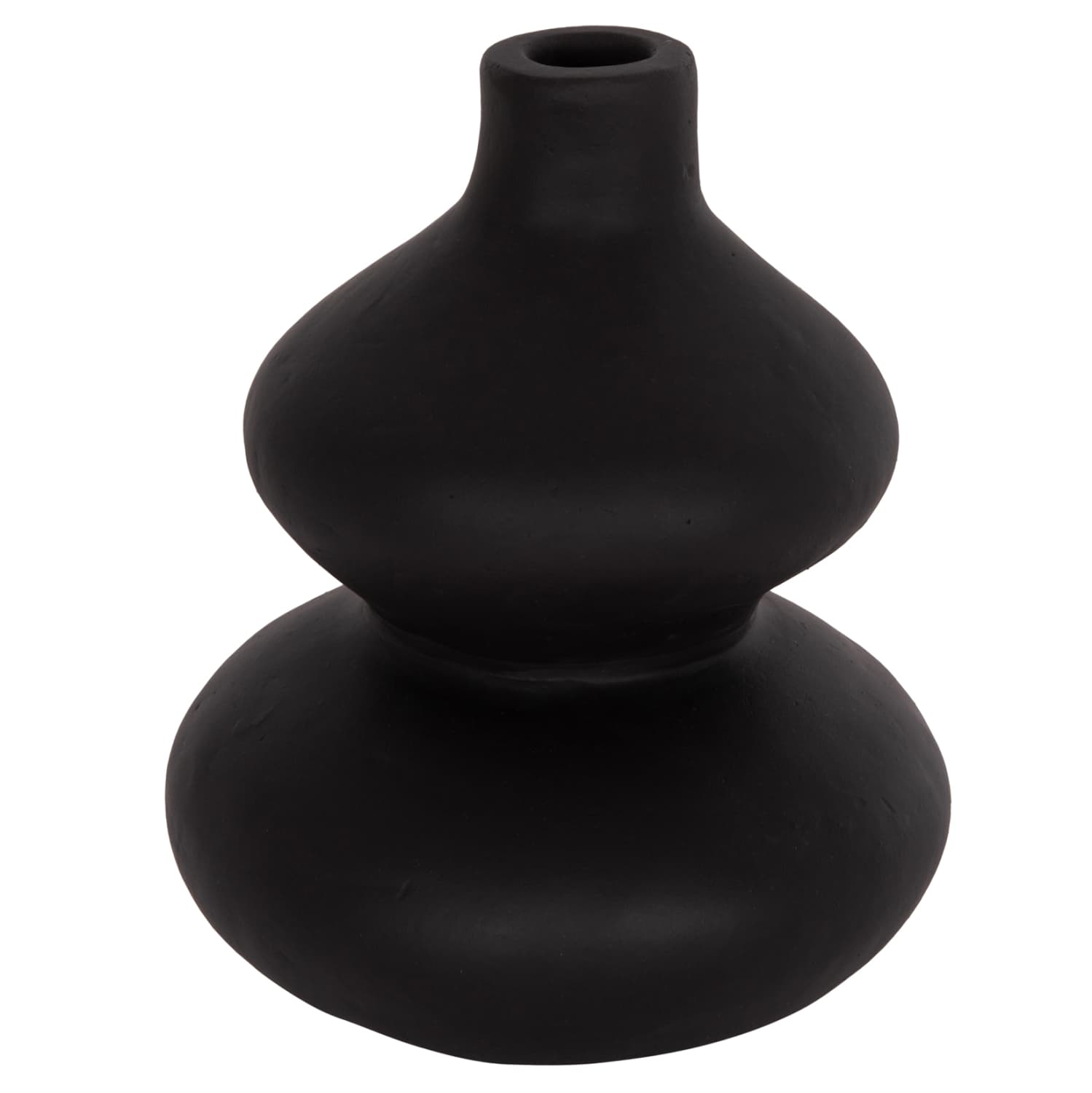 TABLE DECORATIVE VASE CHELIN TERRACOTA IN BLACK--Φ20x25Hcm.