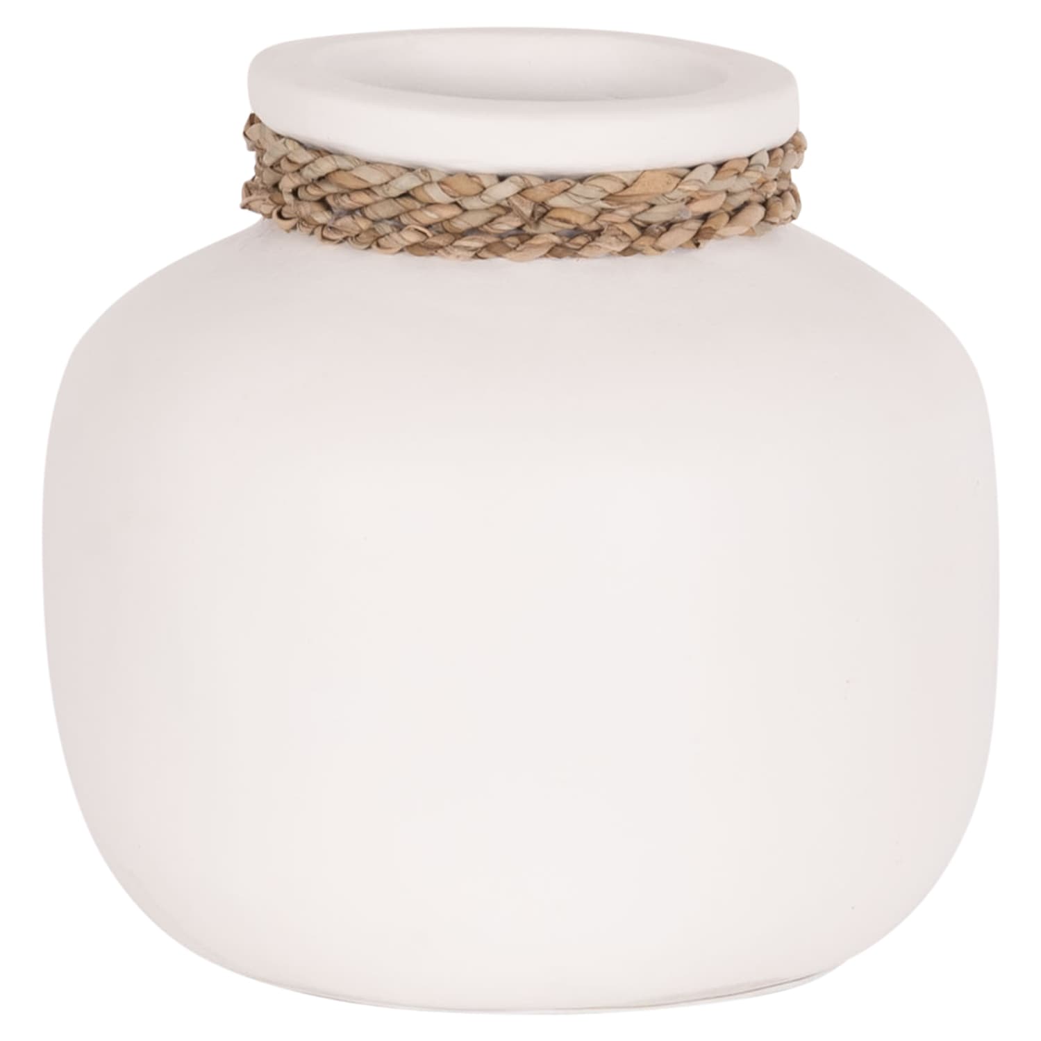 TABLE DECORATIVE VASE CAMMER TERRACOTA IN WHITE--Φ22x20Hcm.