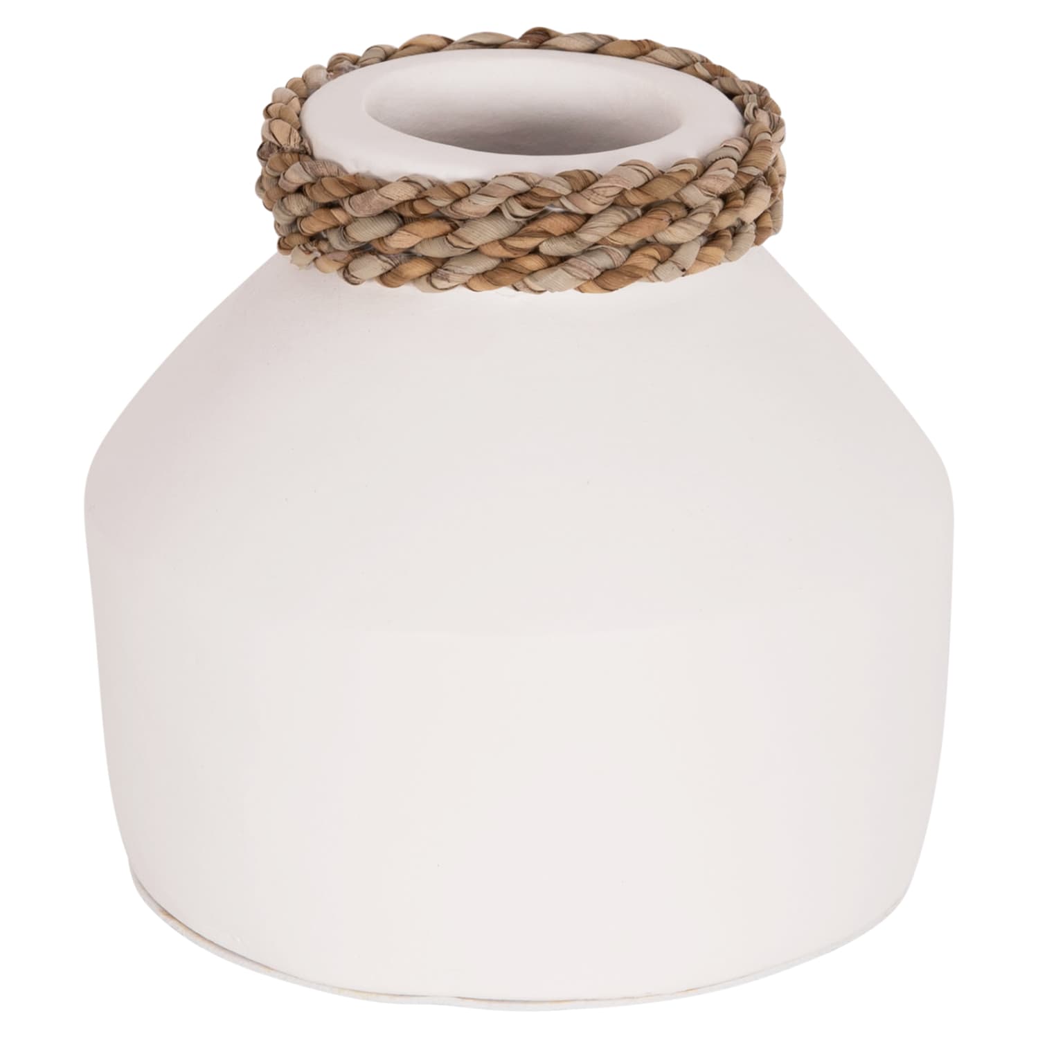 TABLE DECORATIVE VASE CAMMER TERRACOTA IN WHITE--Φ16x15Hcm.