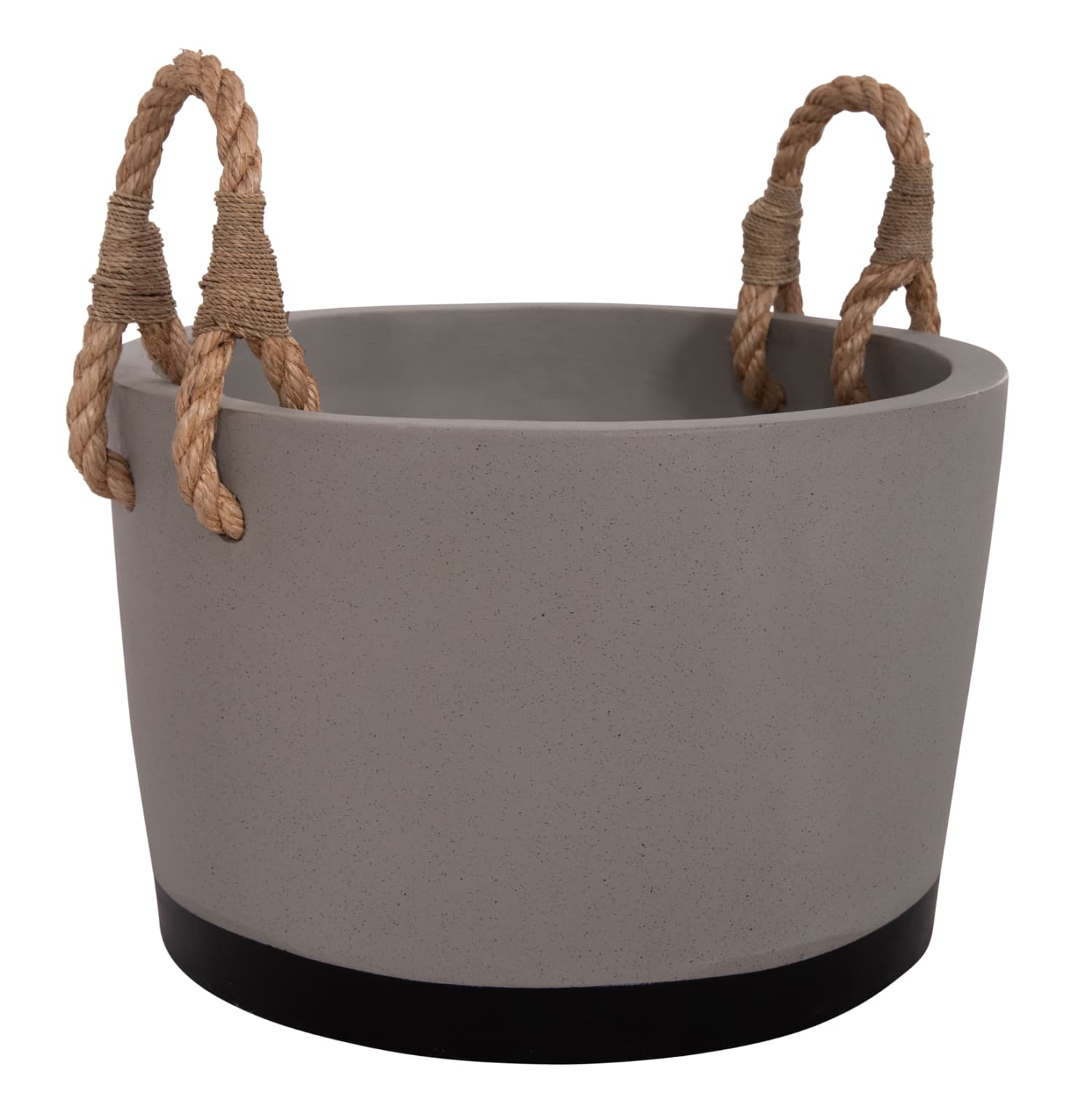 INDOOR PLANTER/POT SERIES TRYLL FIBER CEMENT IN GREY & ROPE Φ40x25.5Hcm.