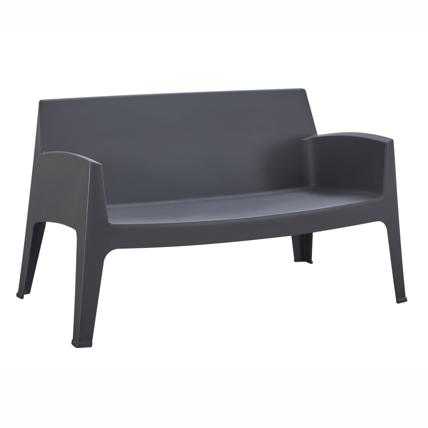 POLYPROPYLENE 2-SEATER SOFA SLEEK GREY COLOR 133x68x73Hcm.