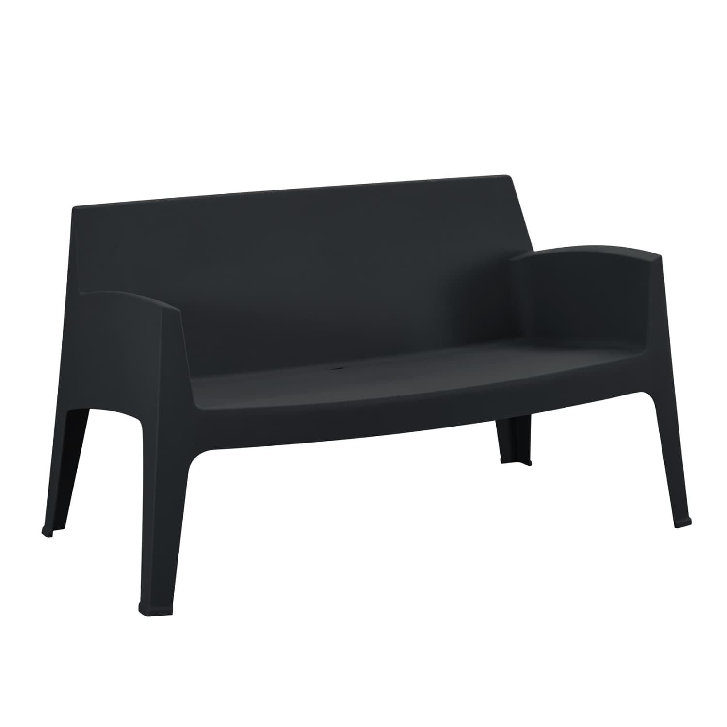 POLYPROPYLENE 2-SEATER SOFA SLEEK BLACK COLOR 133x68x73Hcm.