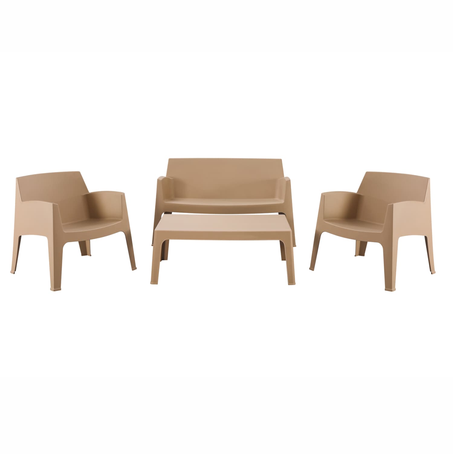 LOUNGE SET 4PCS SLEEK CAPPUCCINO POLYPROPYLENE