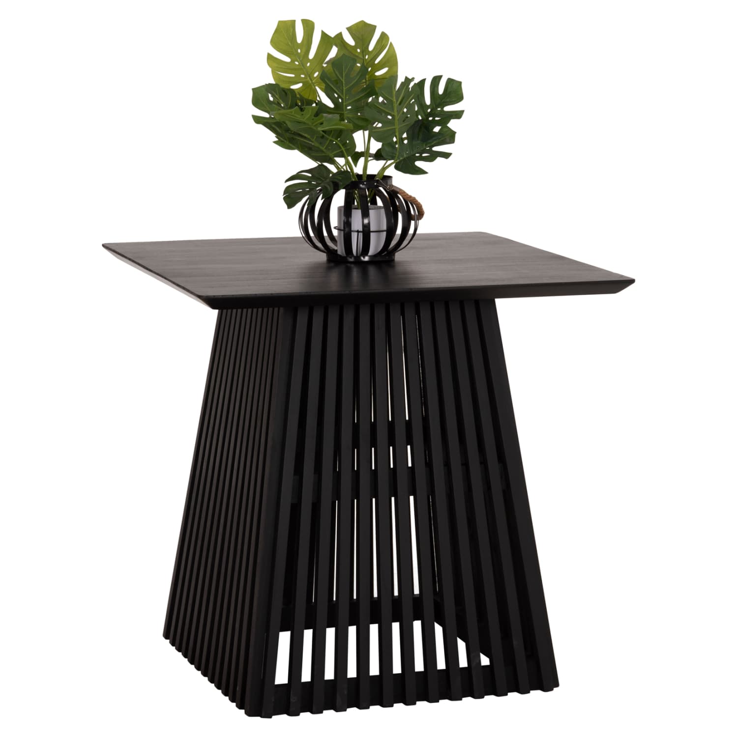 DINING TABLE SQUARE FRANTZ MINDI WOOD IN BLACK 80x80x78Hcm.