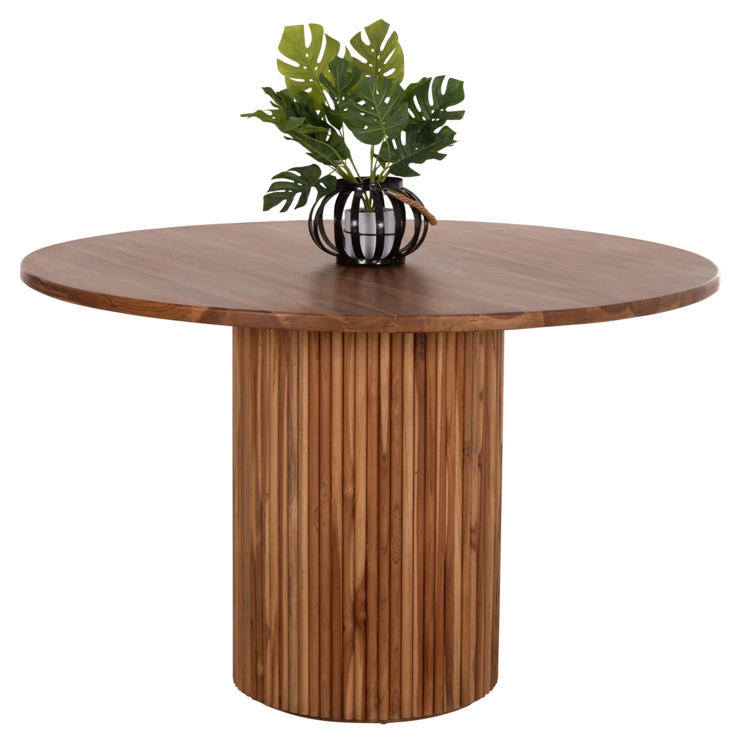 DINING TABLE ROUND RODER TEAK WOOD- 3cm thick top- Φ130x79.5Hcm.