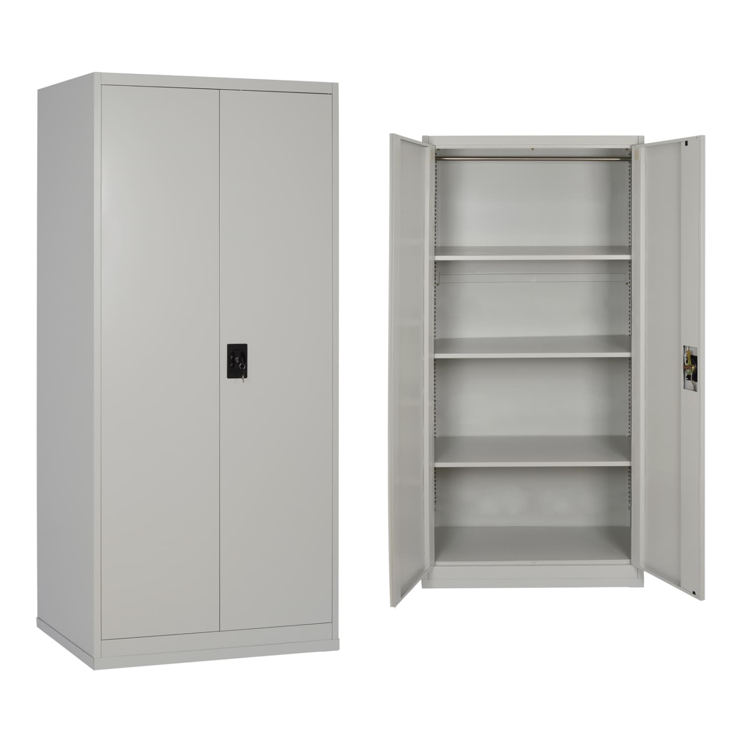 ГАРДЕРОБЕР 2-КРИЛЕН МЕТАЛЕН HRONDA СО 3 ПОЛИЦИ И БРАВА 70x40x170Hcm.