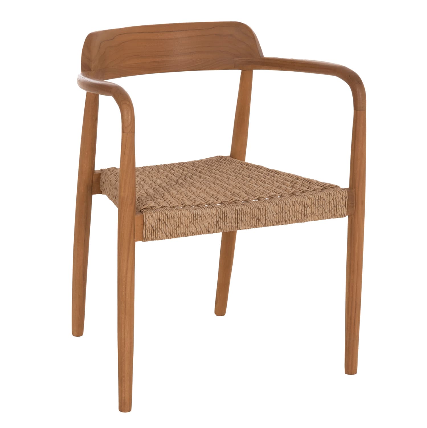 ТРАПЕЗАРИСКИ СТОЛ ROBBY ОД ТИКОВО ДРВО И VIRO ЈАЖЕ ВО ПРИРОДНИ БОИ 55x50x71Hcm.