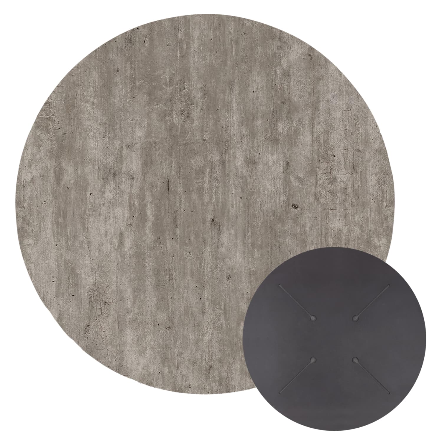 HPL TABLETOP ROUND IN CONCRETE Φ60cm.