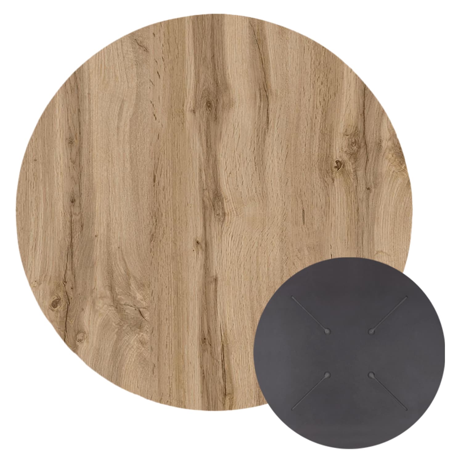 HPL TABLETOP ROUND IN SONAMA OAK Φ60cm.