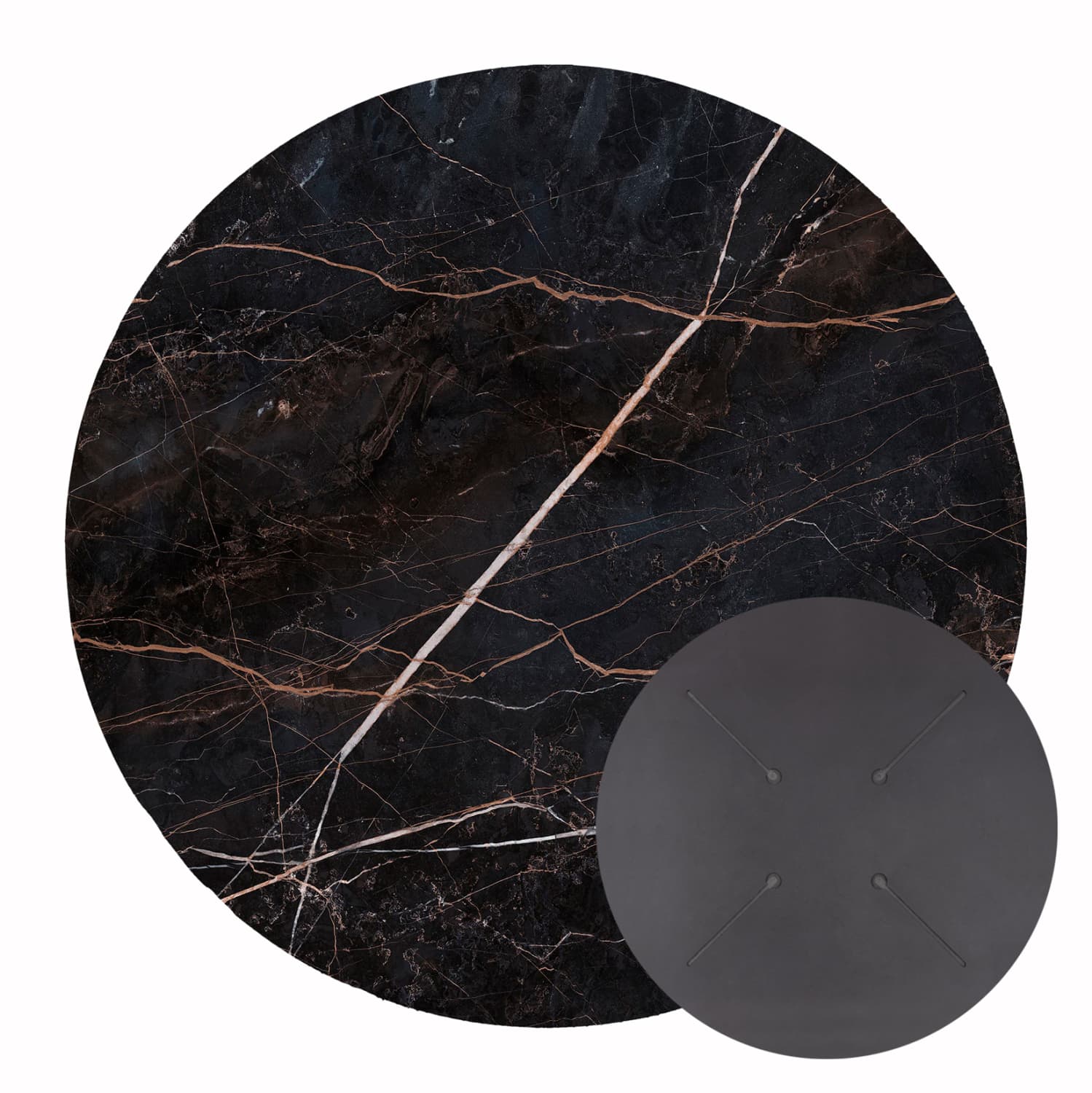 HPL TABLETOP ROUND IN BLACK MARBLE Φ60cm.