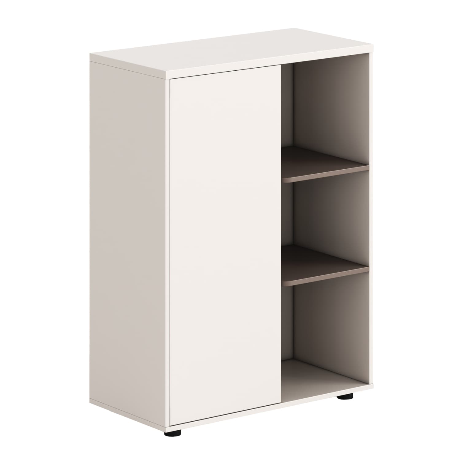 ШКАФ/ПОЛИЦА ЗА КНИГИ NEWLINE МЕЛАМИН ВО БЕЛА И СВЕТЛО КАФЕАВА БОЈА 80x40x110Hcm.