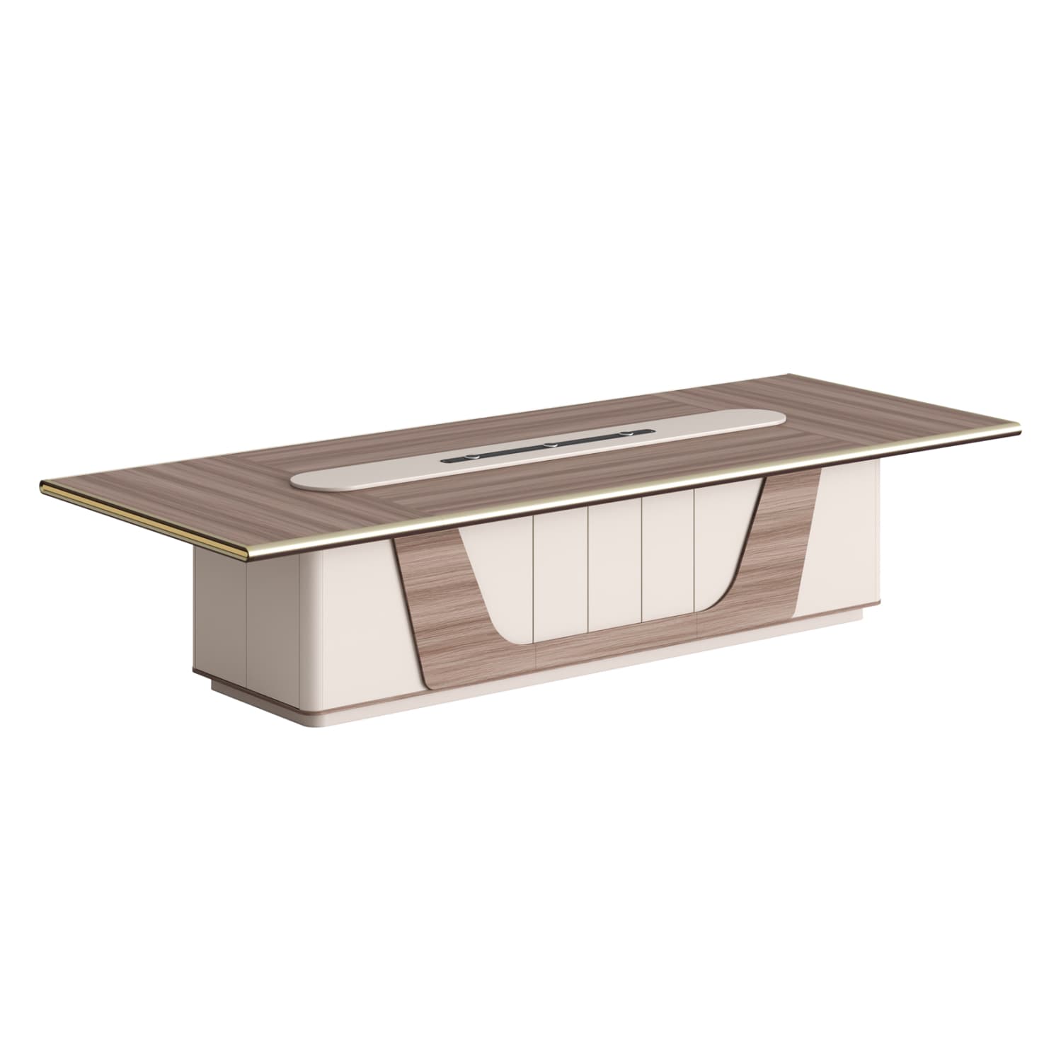 CONFERENCE TABLE SUPERON MELAMINE IN NATURAL-BEIGE 360x140x76Hcm.