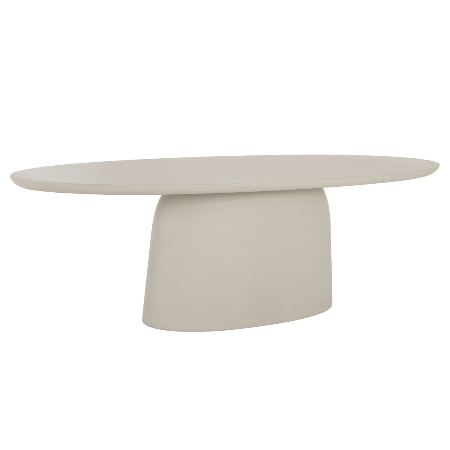 OVAL DINING TABLE BRECCAN BEIGE FIBER CEMENT 240x100x75Hcm.