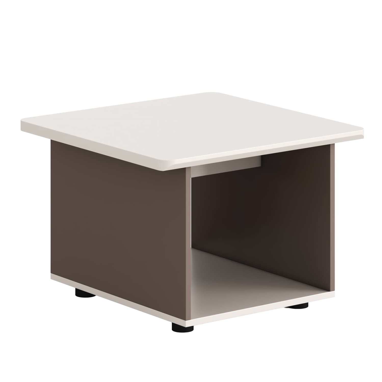 ПОМОШНА МАСА СЕРИЈА NEWLINE МЕЛАМИН ВО КРЕМ БЕЛА-СВЕТЛО КАФЕАВА БОЈА 60x60x42Hcm.