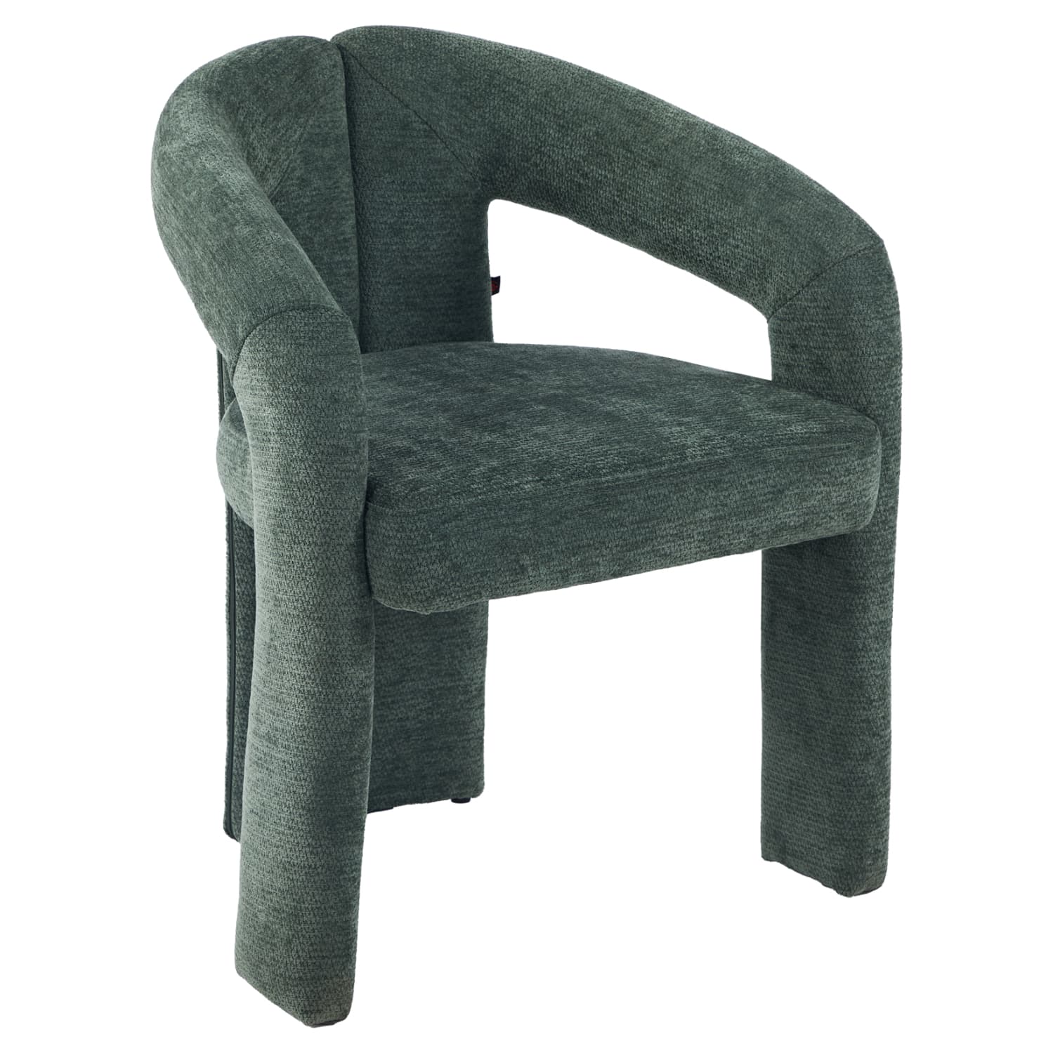 DINING CHAIR GREEN LINEN FABRIC 64x50x76.5Hcm.