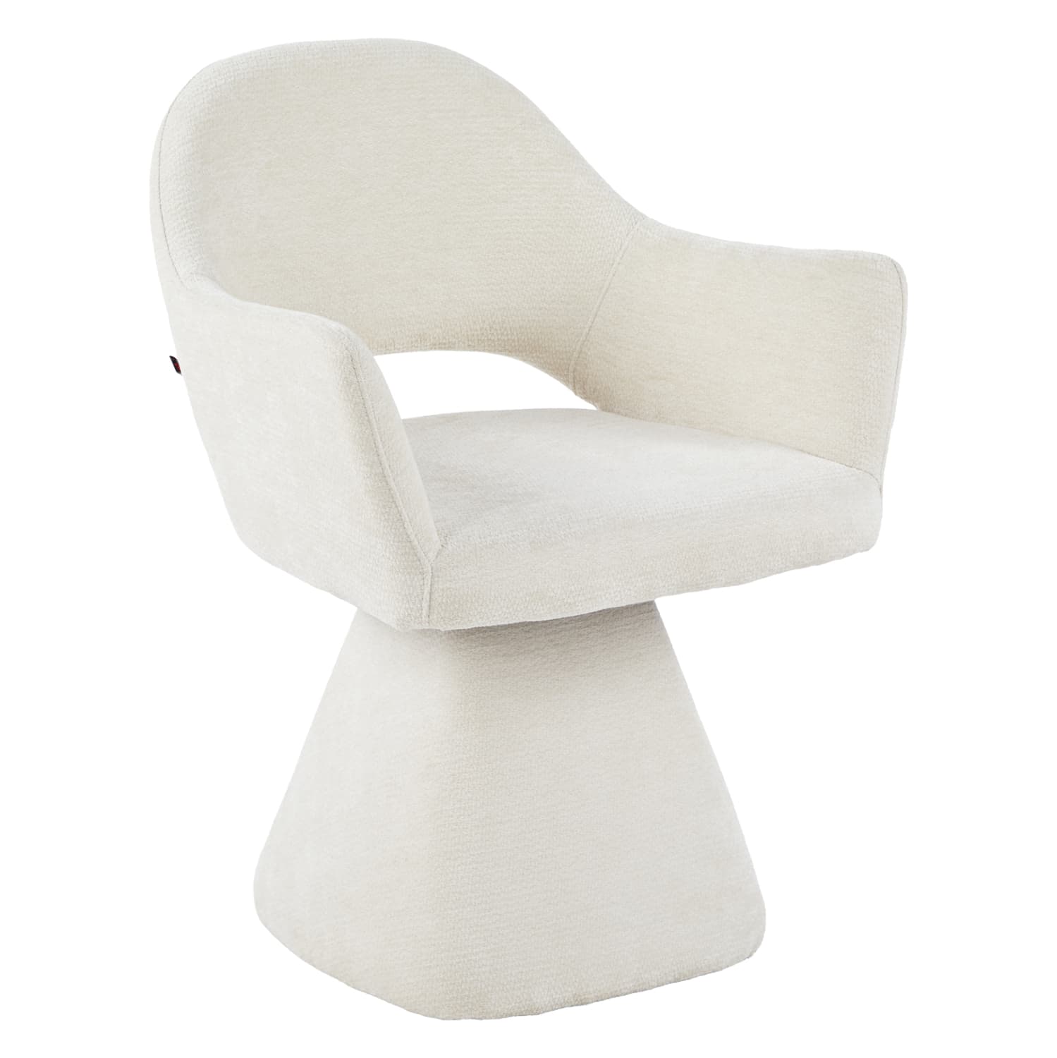 SWIVEL DINING CHAIR SIMA LINEN FABRIC IN ECRU 64x61x84.5Hcm