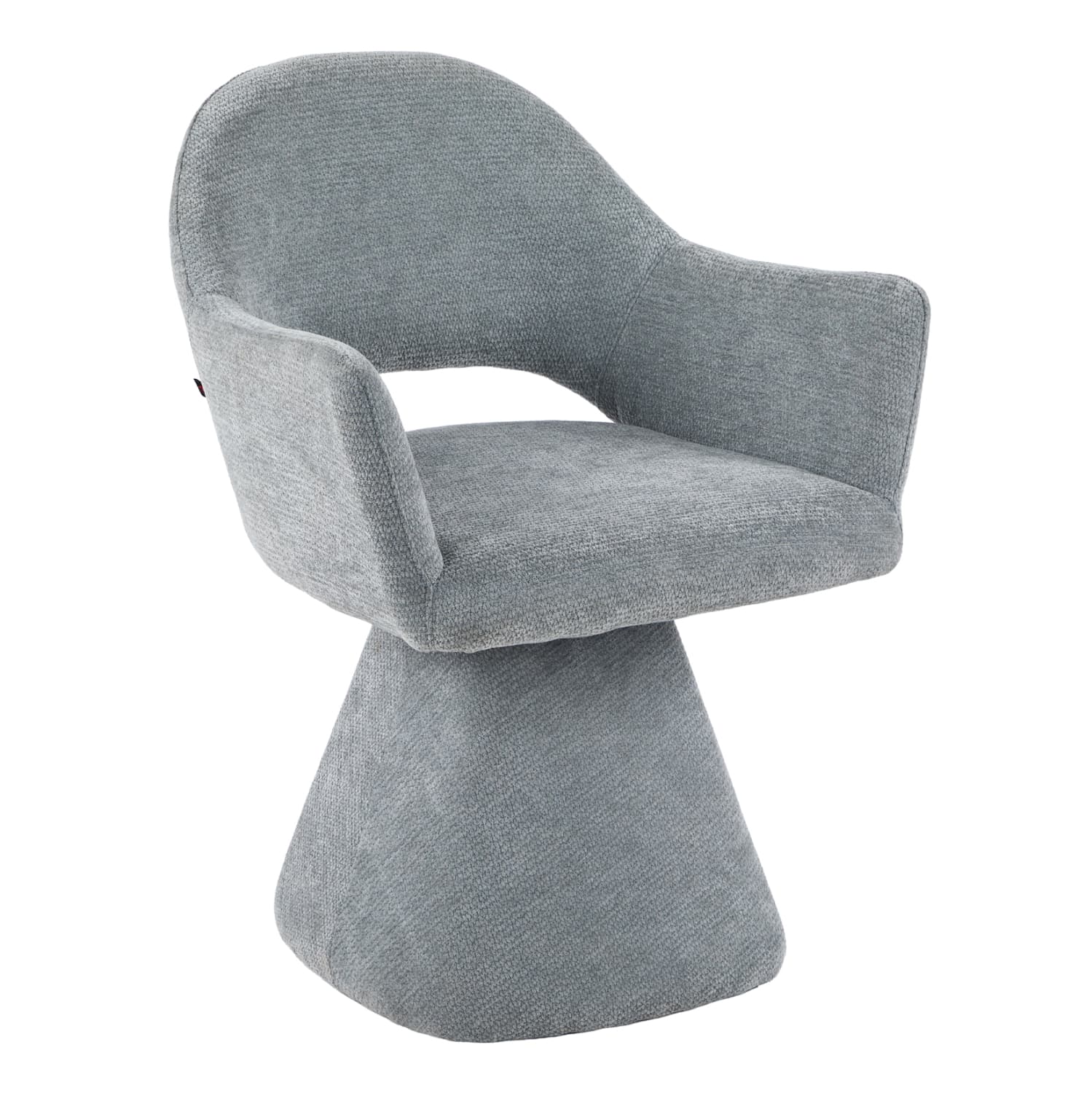 SWIVEL DINING CHAIR SIMA LINEN FABRIC IN GREY 64x61x84.5Hcm