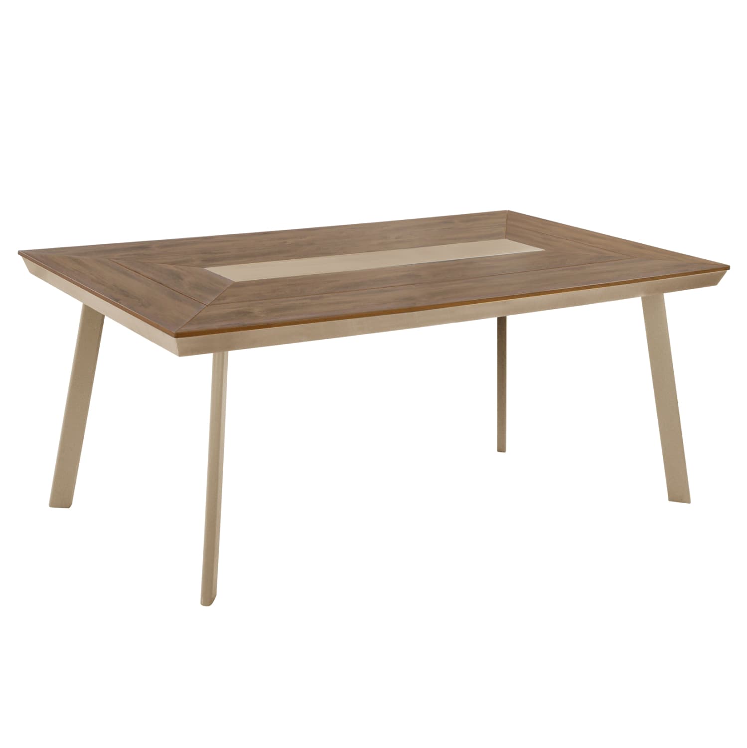 ALUMINUM DINING TABLE TABER CAPPUCCINO COLOR WITH POLYWOOD TOP 200x100x75Hcm.