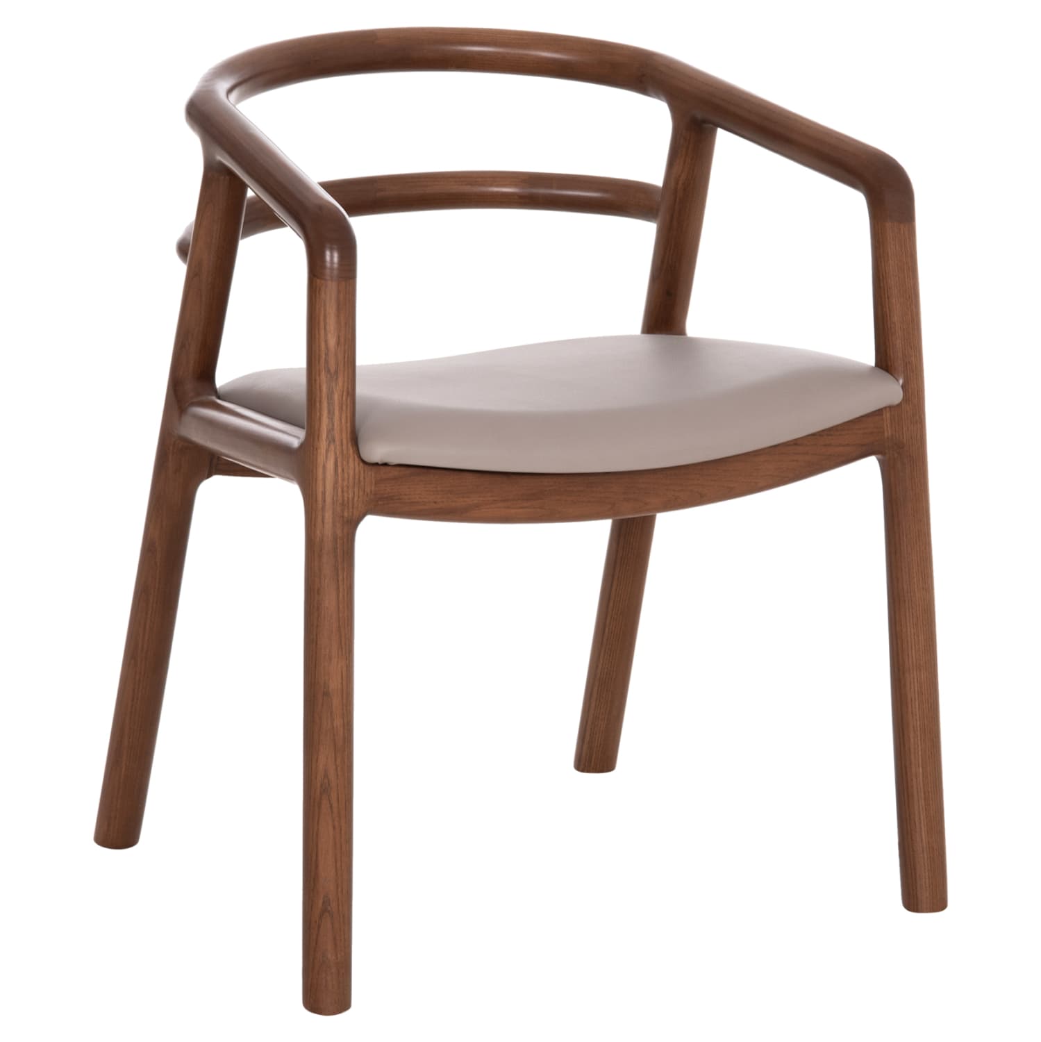 DINING CHAIR EFFY ASHWOOD IN WALNUT COLOR--MOCHA PU SEAT 57x57x70Hcm