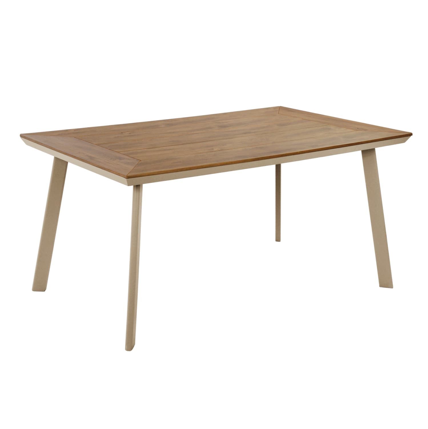 ALUMINUM DINING TABLE WITH POLYWOOD TOP TABER CAPPUCCINO COLOR 160x92x72Hcm.