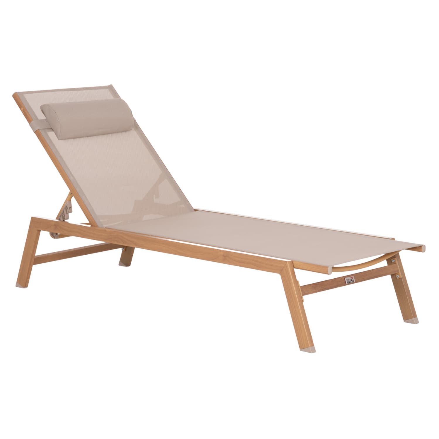 АЛУМИНИУМСКА ЛЕЖАЛКА СО ПЕРНИЦА ЗА ГЛАВА RABIA ВО HEAT TRANSFER БОЈА И БЕЖ 188x60x30Hcm.