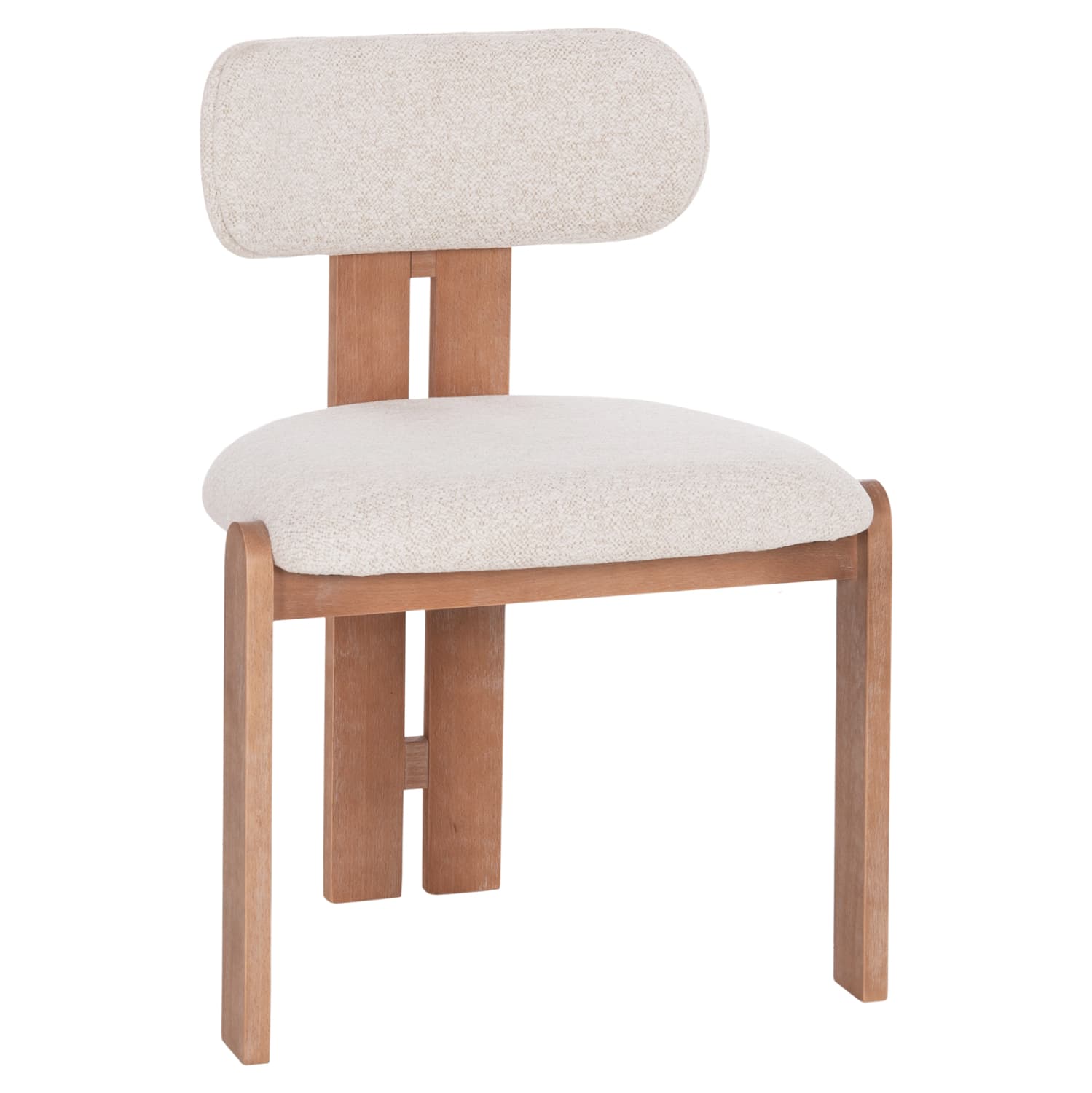 DINING CHAIR KARVO FABRIC IN BEIGE--BEECH WOOD 57x50x79Hcm.