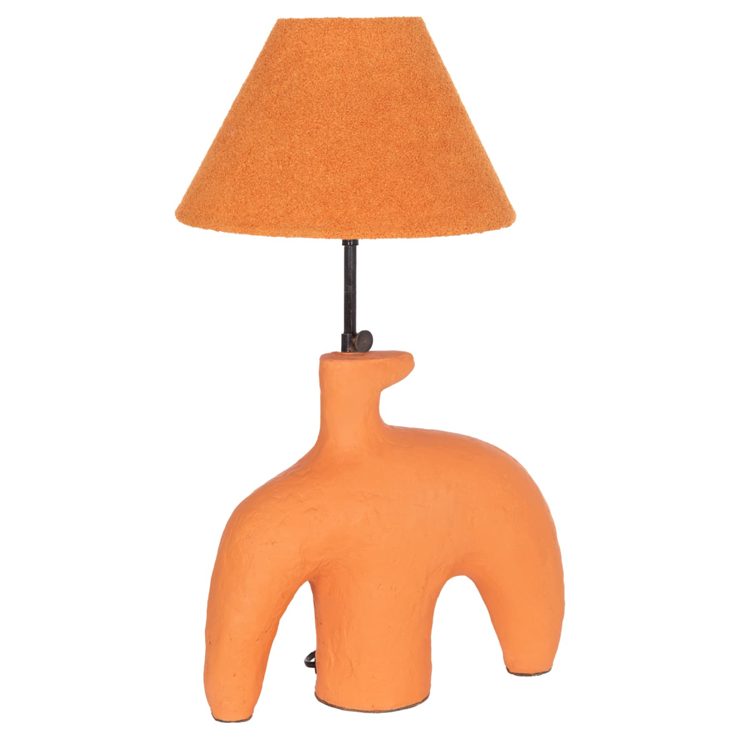 СТЕЛНА ЛАМБА BOFEL ОД ТЕРАКОТА ВО ПОРТОКАЛОВА БОЈА--АБАЖУР ОД TEDDY ТКАЕНИНА 30x8x52Hcm.