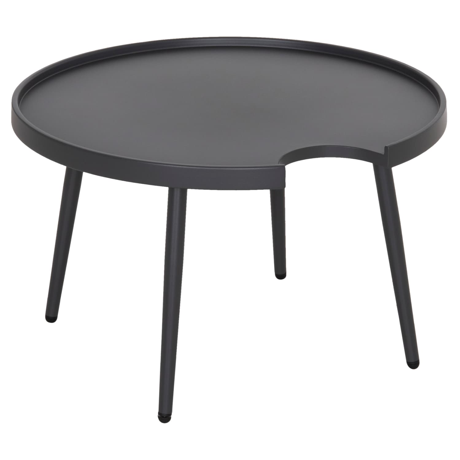 OUTDOOR ROUND COFFEE TABLE TEROC ALUMINUM IN GREY Φ70x44Hcm