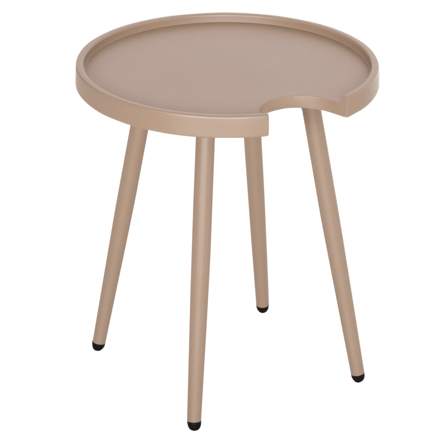 OUTDOOR ROUND SIDE TABLE TEROC ALUMINUM IN CAPPUCCINO Φ47x53Hcm.