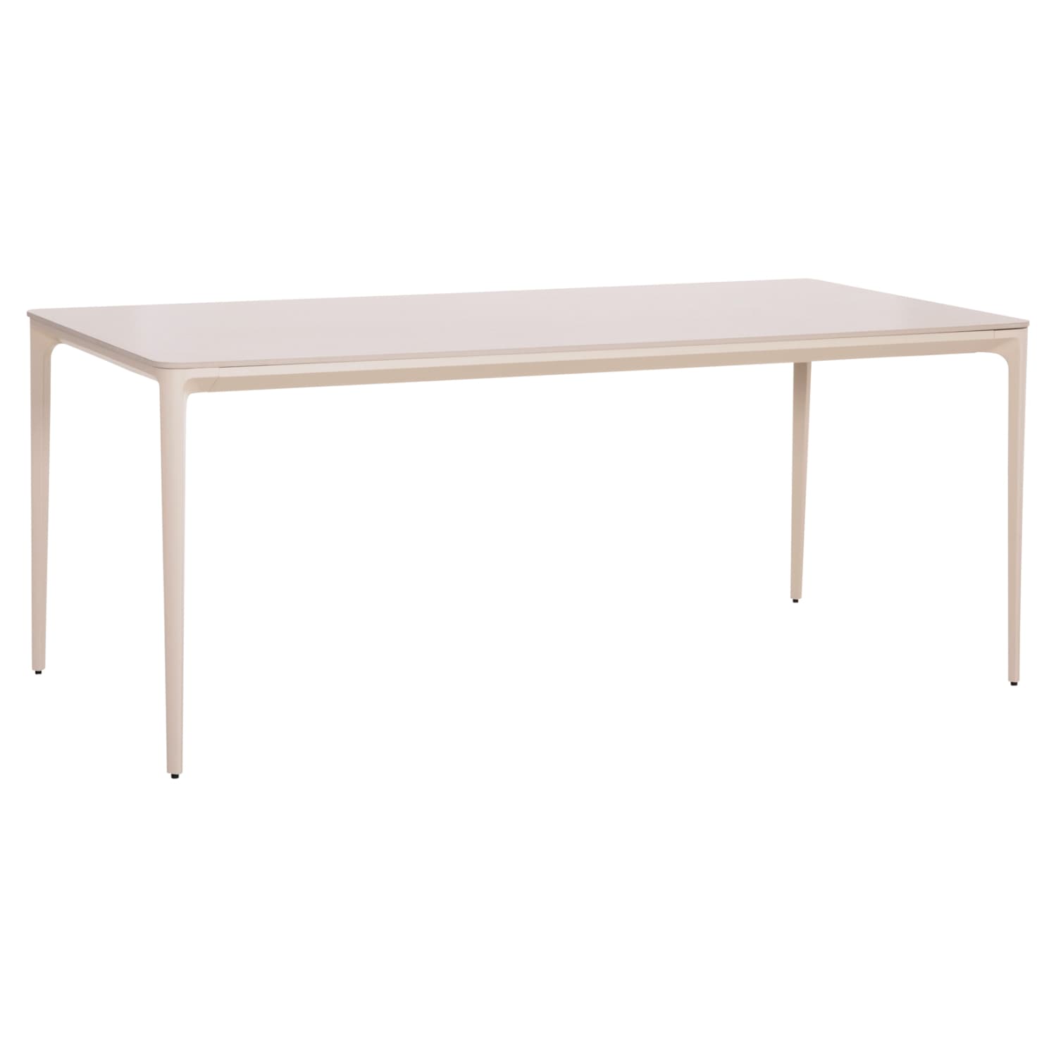 DINING TABLE STAD BEIGE ALUMINUM FRAME--WHITE SINTERED STONE 180x90x74Hcm.