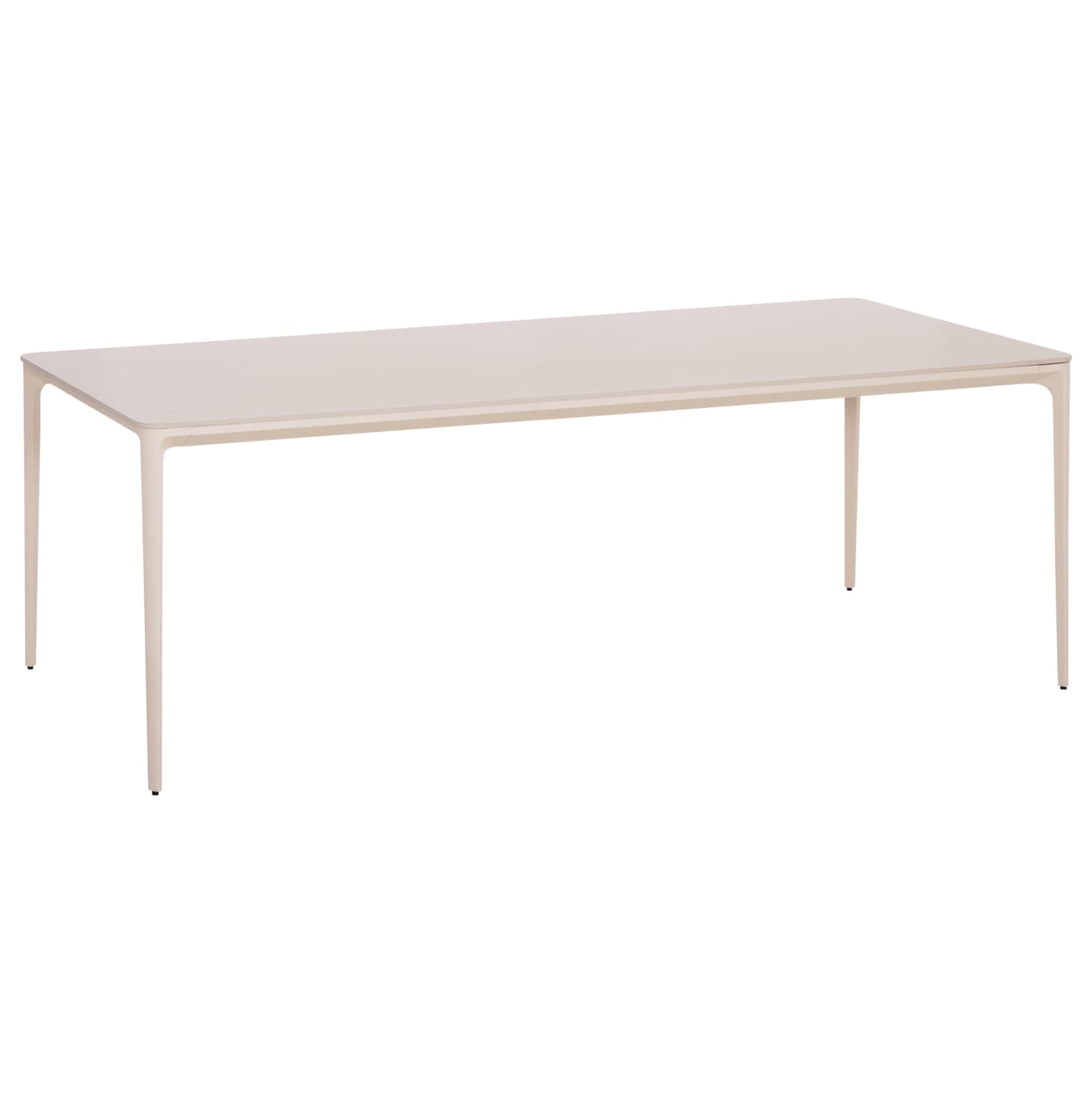 DINING TABLE STAD BEIGE ALUMINUM FRAME--WHITE SINTERED STONE 220x100x74Hcm.