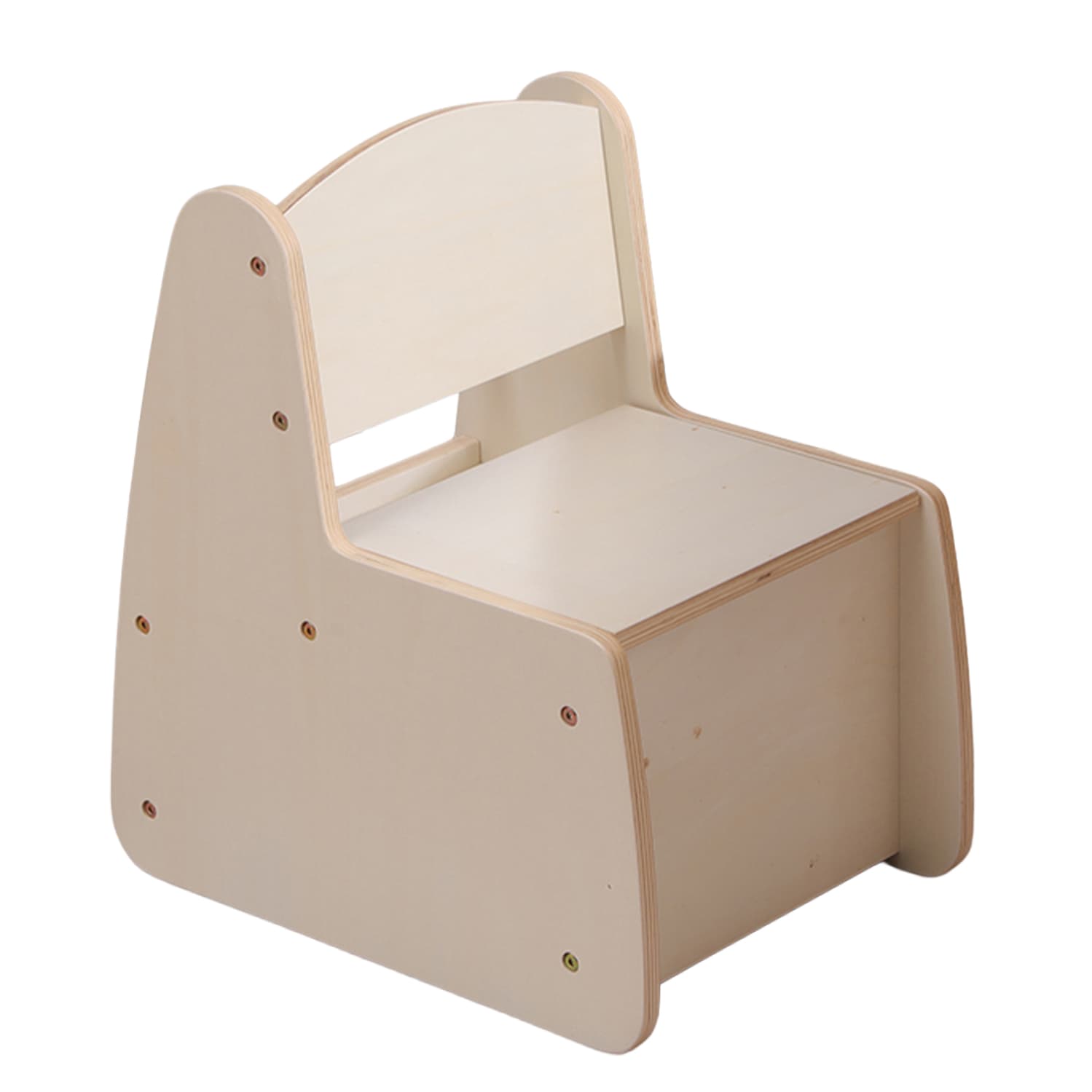 Детски стол со простор за складирање RICKI иверица/MDF во природна боја 33x43x47Hcm