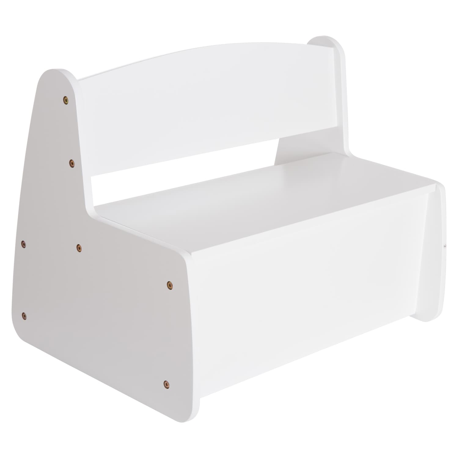 Детска клупа со простор за складирање RICKI MDF и иверица во бела боја 63x43x47Hcm.