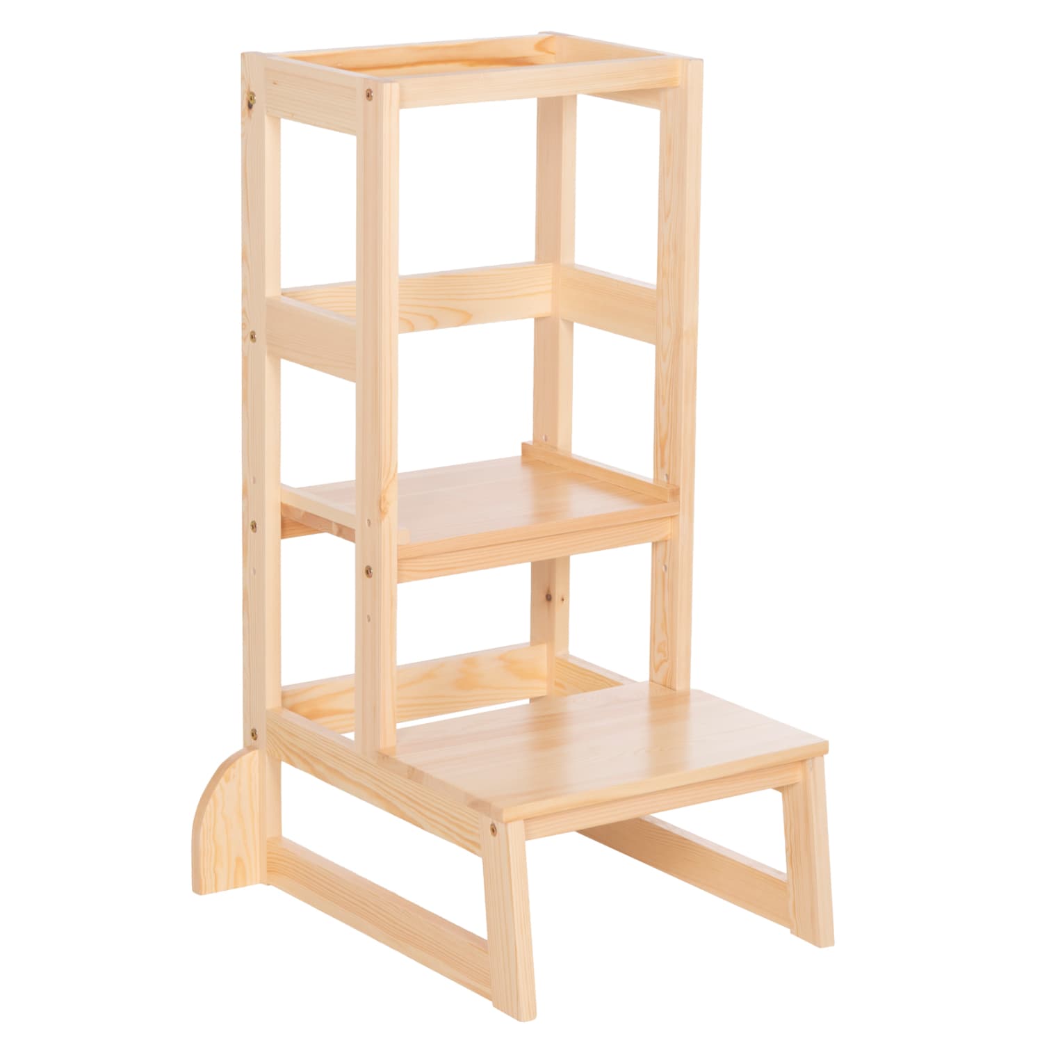 Детска кула за учење тип Montessori PEPE од борово дрво во природна боја 55x53x90Hcm.