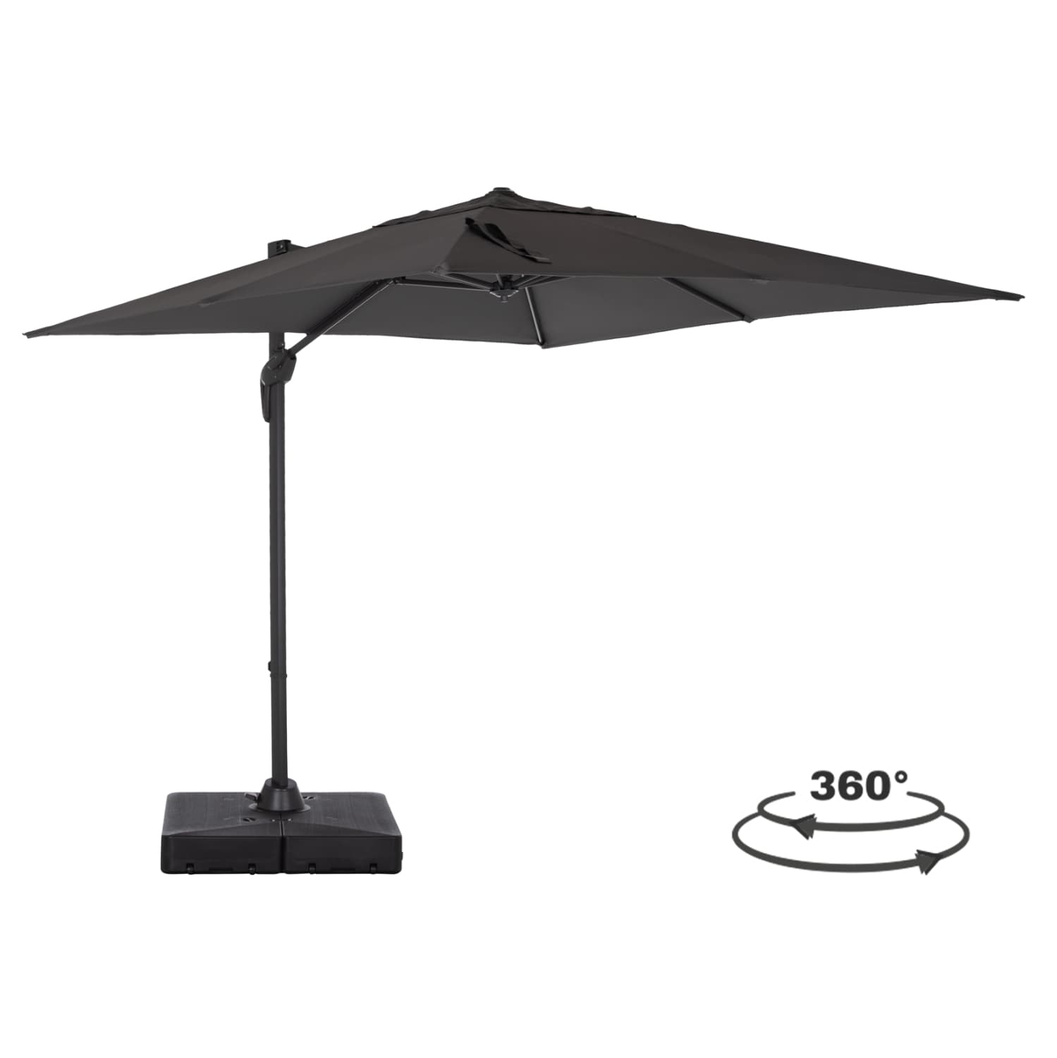 PROFESSIONAL UMBRELLA 2.7x2.7m WITH WATER BASE JAVANTE GREY ALUM. & SHADE