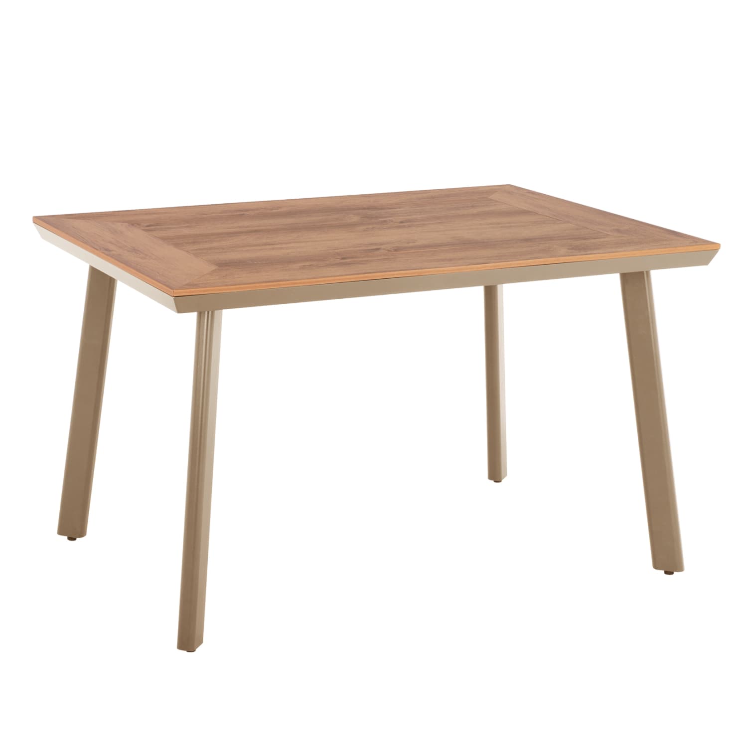 ALUMINUM DINING TABLE TABER CAPPUCCINO WITH POLYWOOD TOP 120x80x75Hcm.