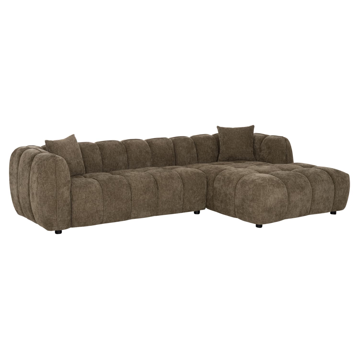 АГОЛНА СОФА (ДЕСНА) LYKKE ЗЕЛЕНА ТКАЕНИНА 280x89-165(лежанка)x70Hcm.