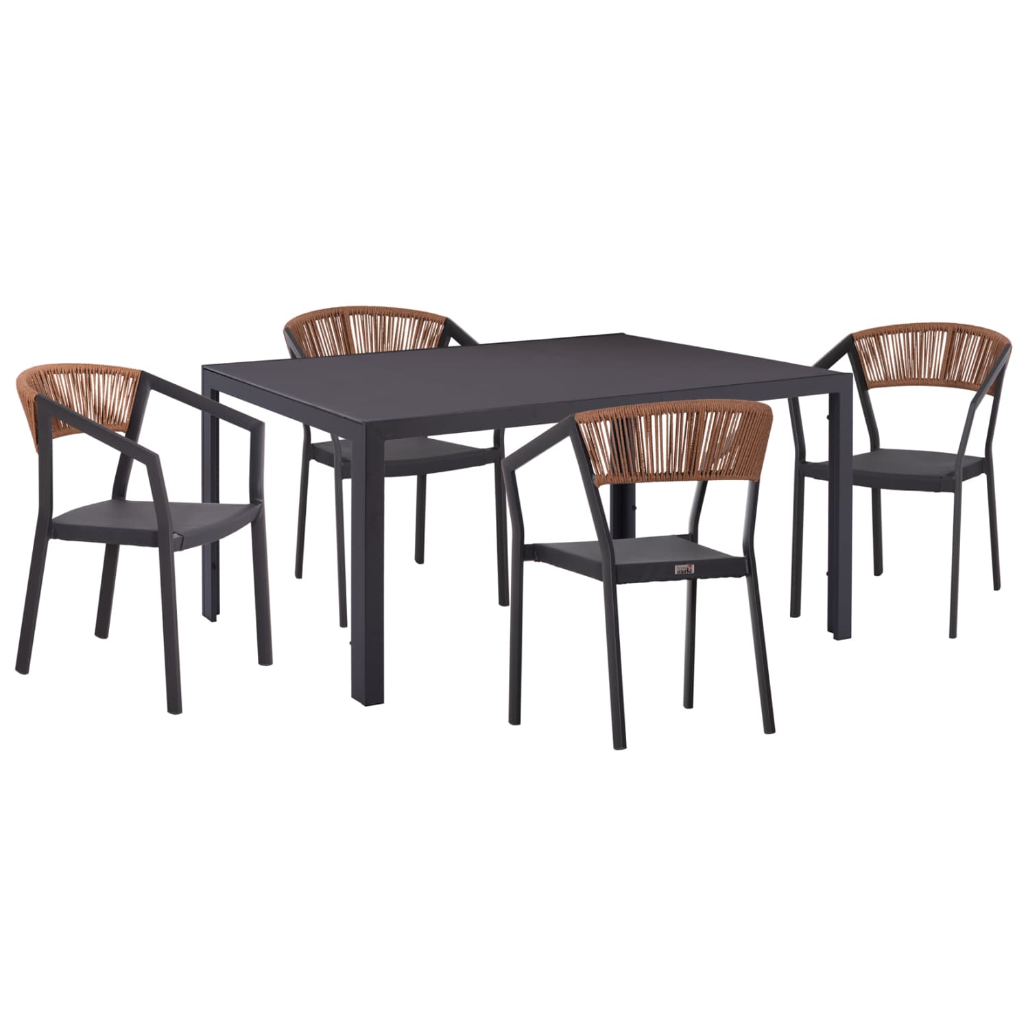 OUTDOOR DINING SET 5PCS MIRI METAL--ALUMINUM--TEXTILENE IN GREY