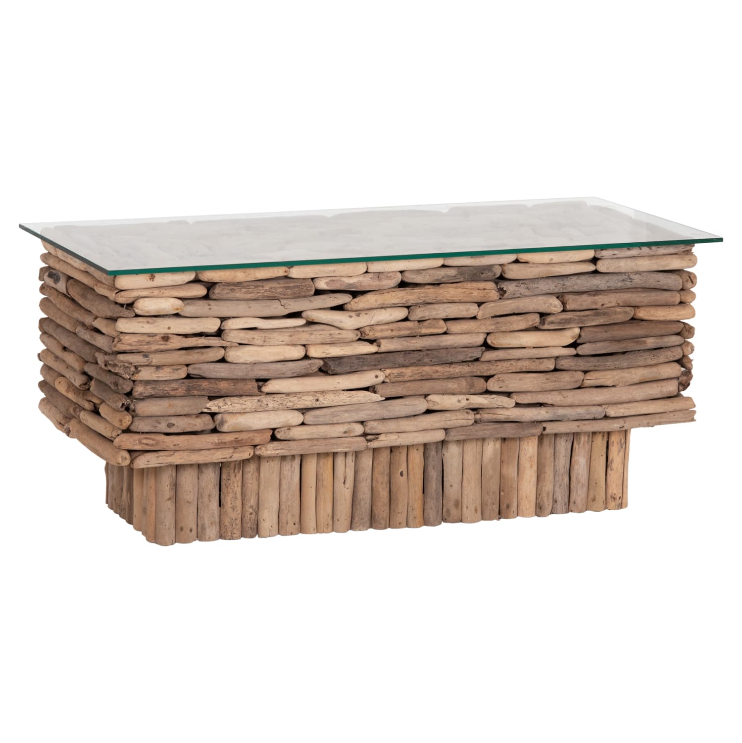 МАСА ЗА КАФЕ ПРАВОАГОЛНА SPARROW DRIFTWOOD--СТАКЛО 105x45x47Hcm.