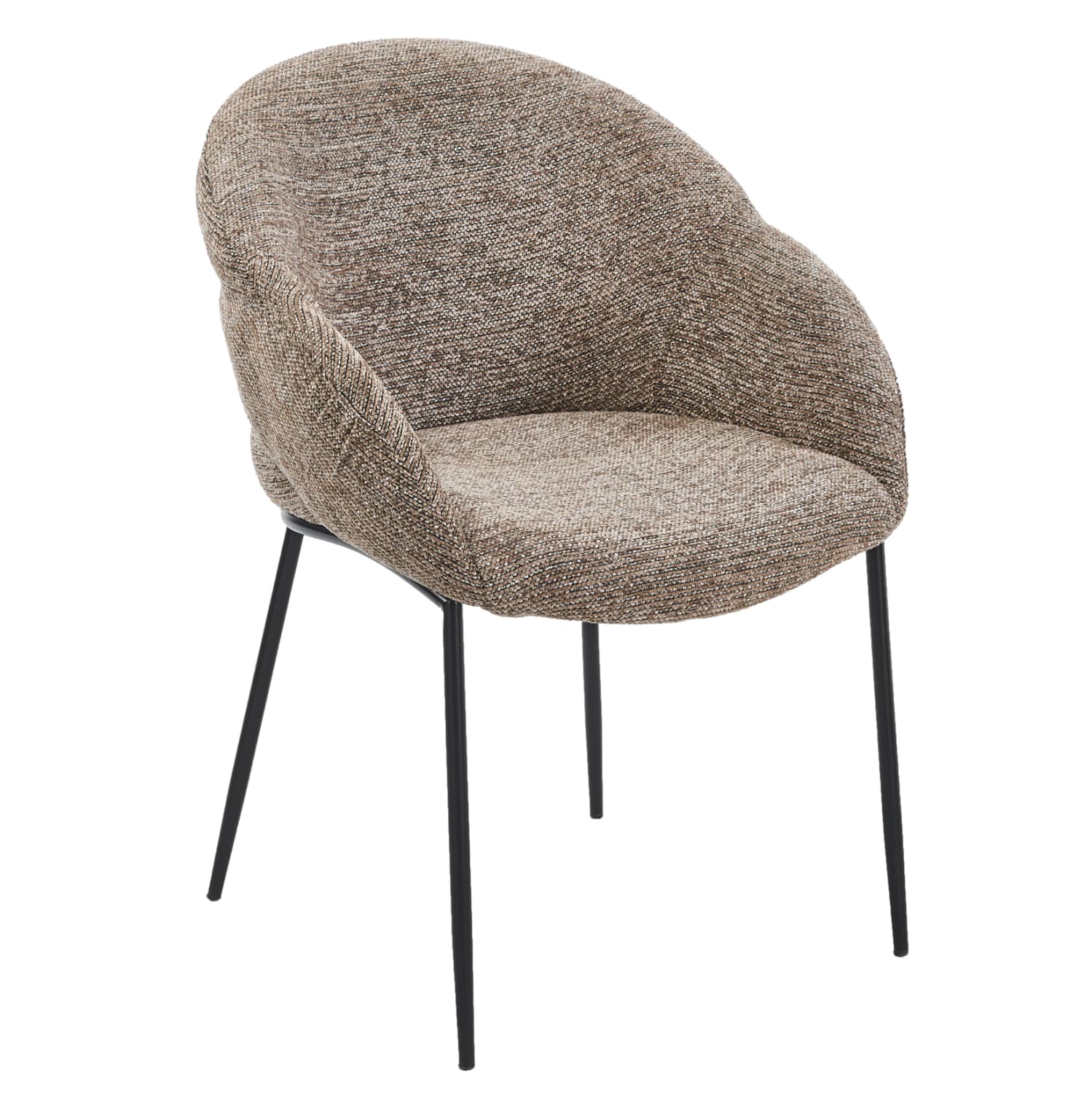DINING CHAIR DRENNY TAUPE FABRIC-METAL BLACK LEGS 62x63x85Hcm.