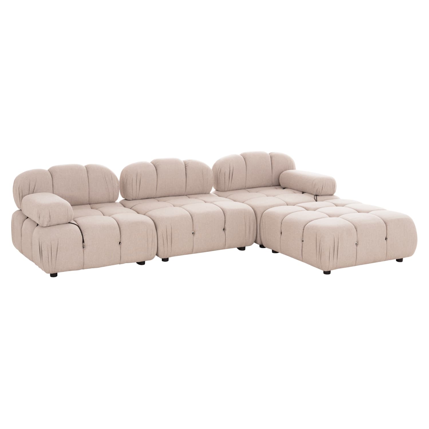 POLYMORPHIC SOFA SHIFTER TEXTURED FABRIC IN LIGHT BEIGE COLOR 290x196x76Hcm.