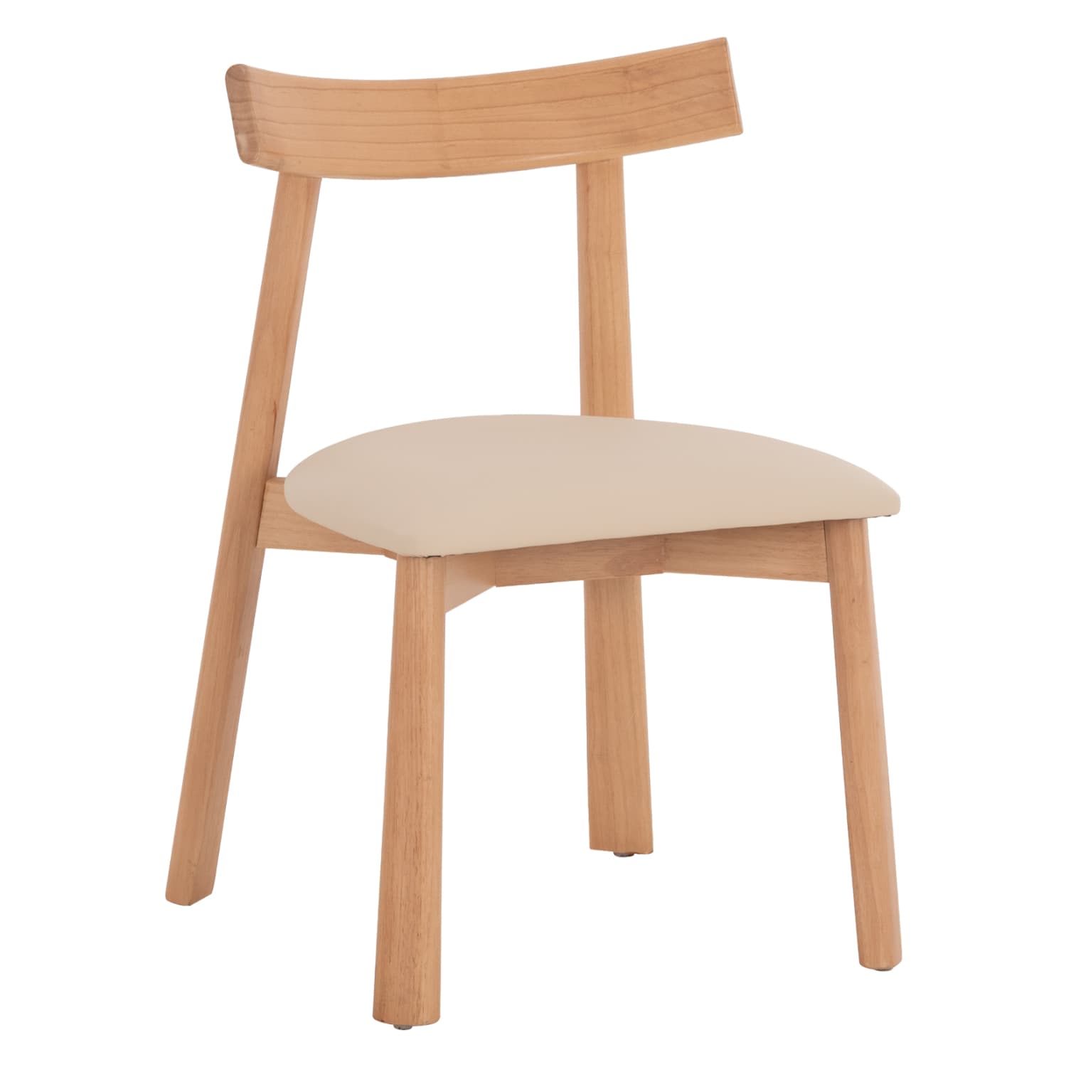 DINING CHAIR OSORIO RUBBERWOOD IN NATURAL-ECRU PU 51x55x74Hcm.