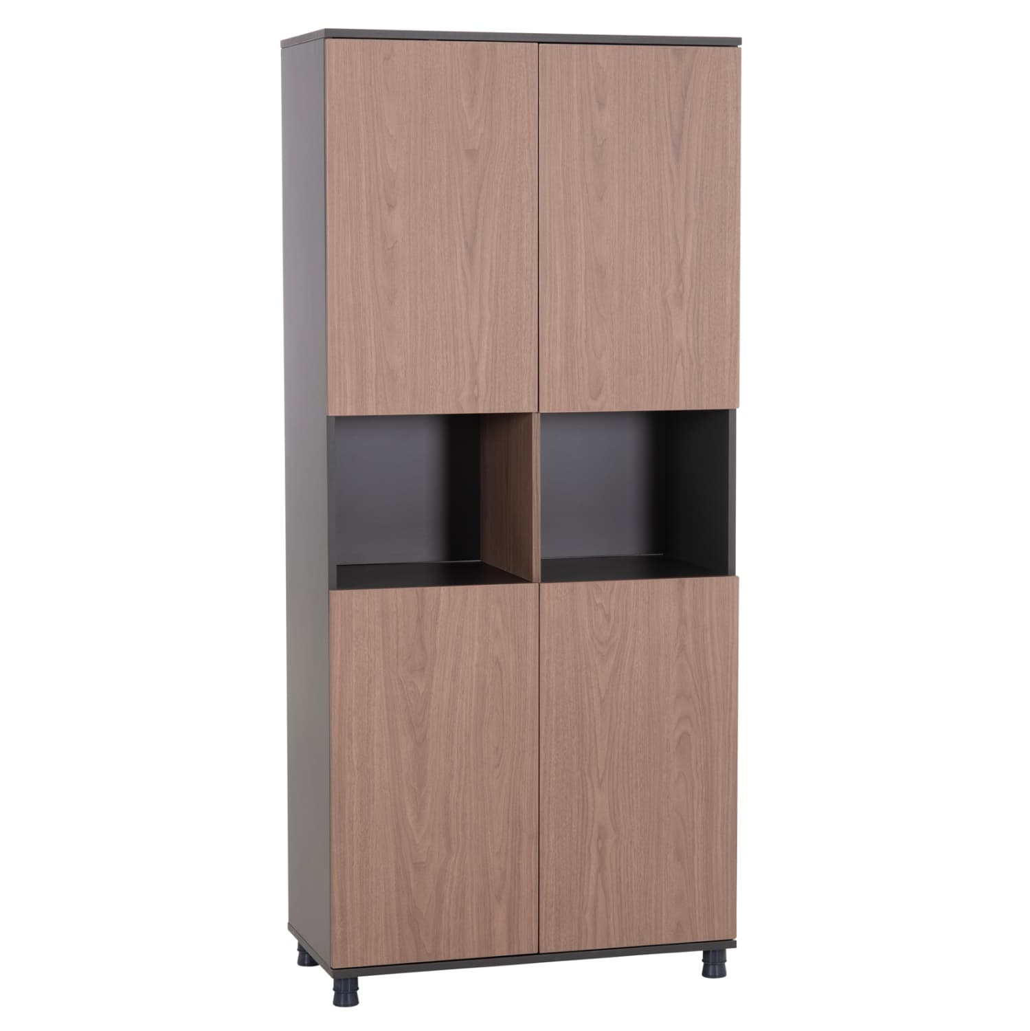 КАНЦЕЛАРИСКА ПОЛИЦА ЗА КНИГИ MAVIX МЕЛАМИН ВО СИВО-ОРЕВ БОЈА 80Χ40Χ180Hcm.