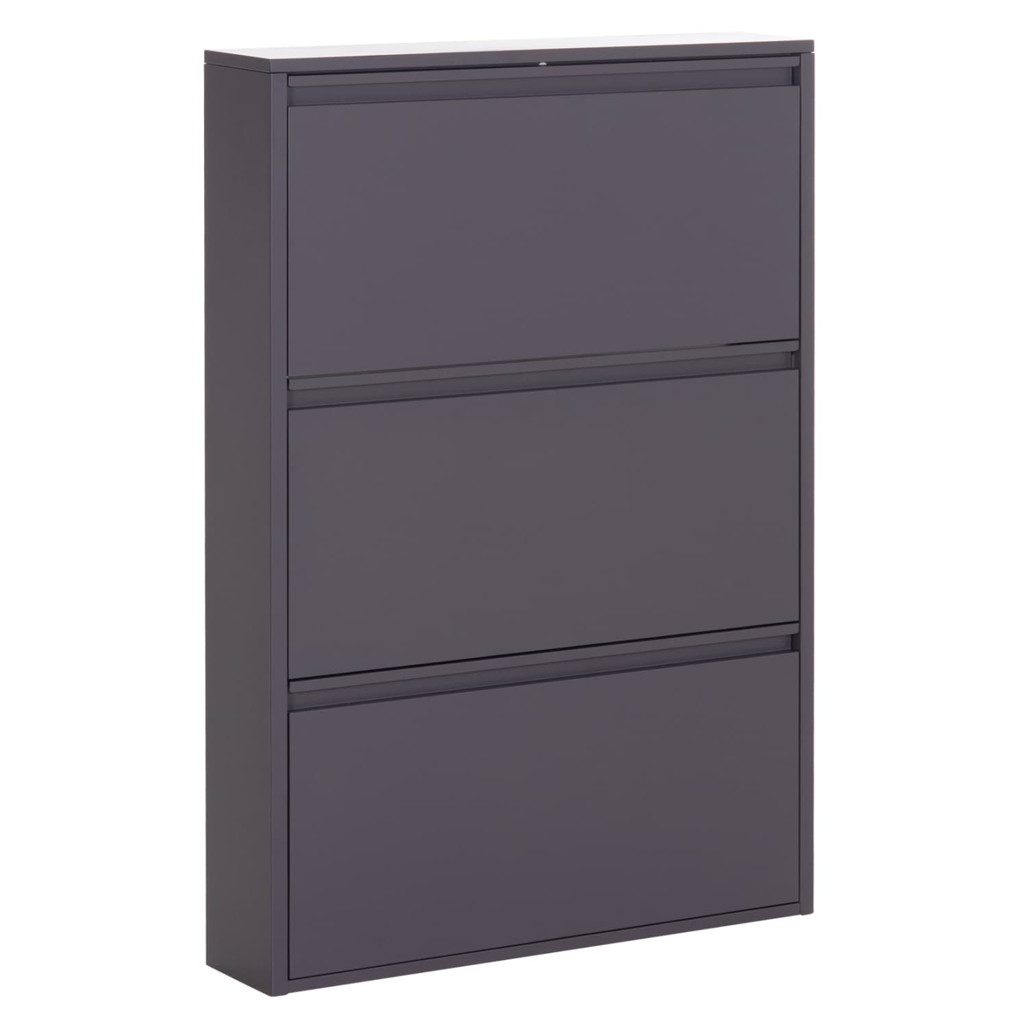 SHOE CABINET STARK METAL IN ANTHRACITE--3 MAGNETIC DOORS 71x15x103Hcm.